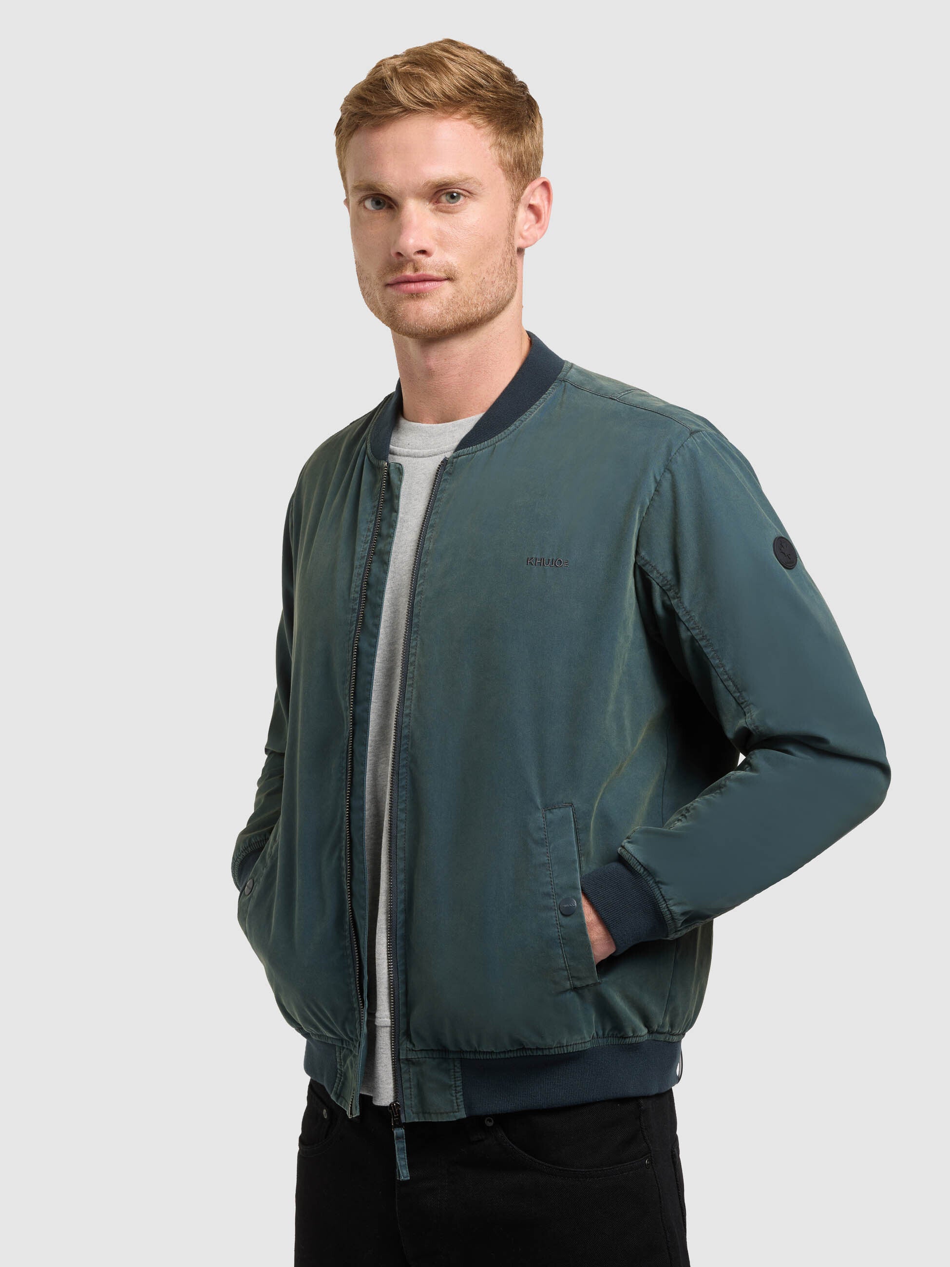 khujo-ulric-blousonjacke-atlantic-blue-college-jacke-im-used-look image 1