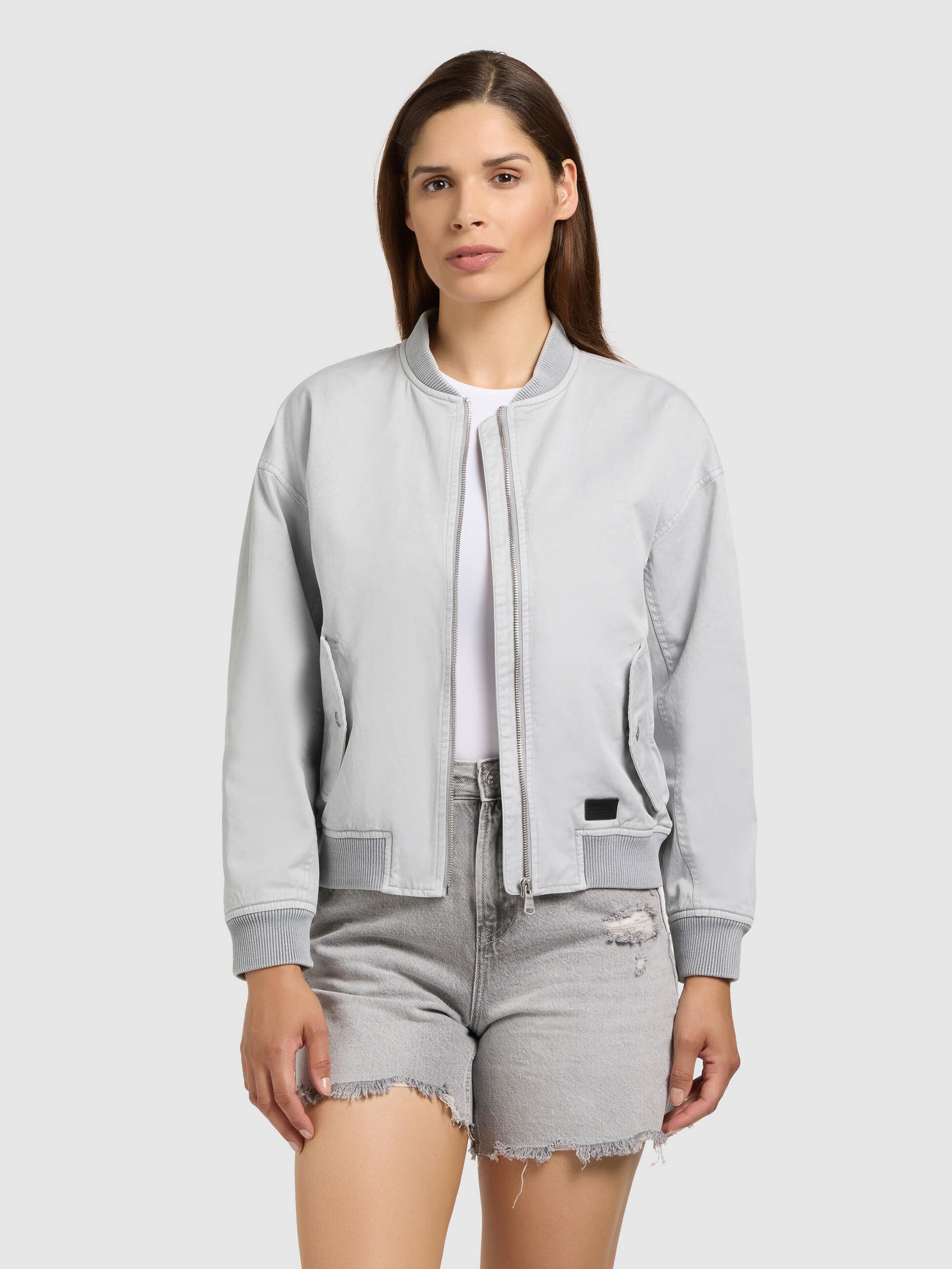 khujo-jacke-inie-light-grey-blouson-aus-baumwoll-twill-regular-fit image 4