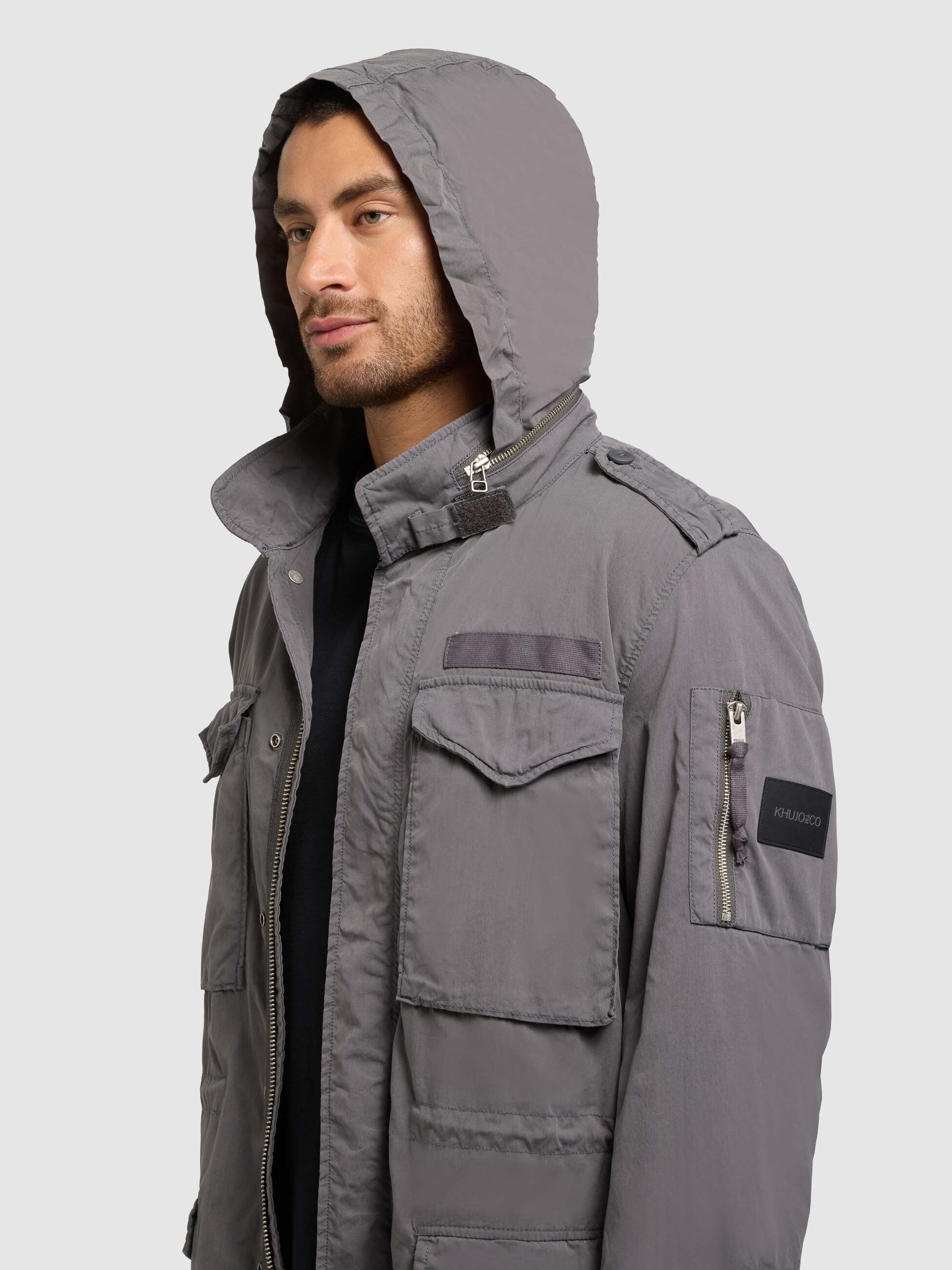 khujo-jacke-ovin-damen-fieldjacket-sea-grey-regular-fit-military image 8