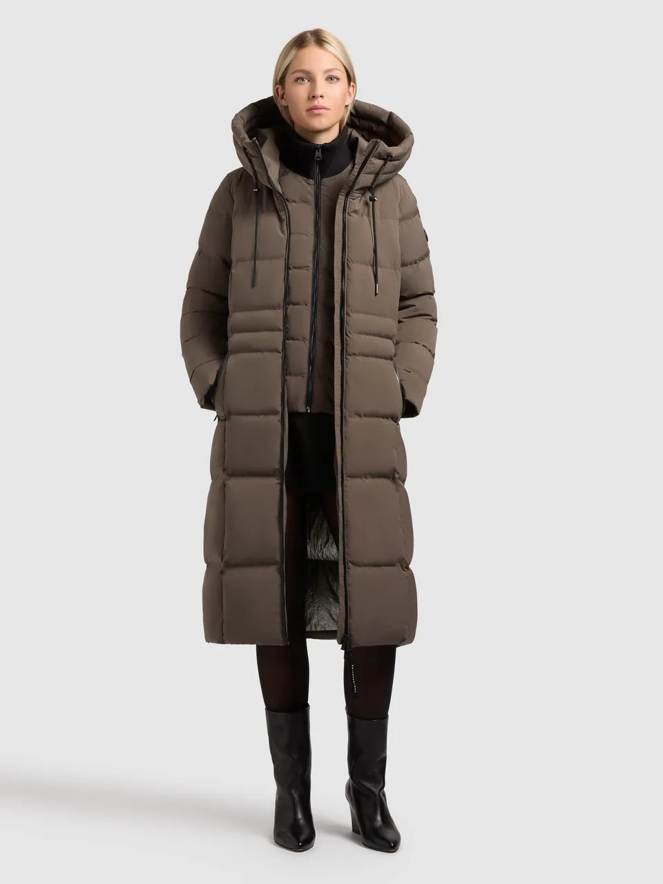 khujo-mantel-enakh-dull-green-damen-steppmantel-slim-fit image 1