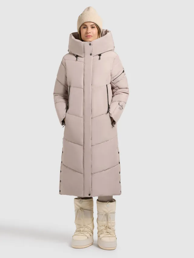 khujo-coat-pulset-matt-steppmantel-knielang-in-dusty-beige image 1
