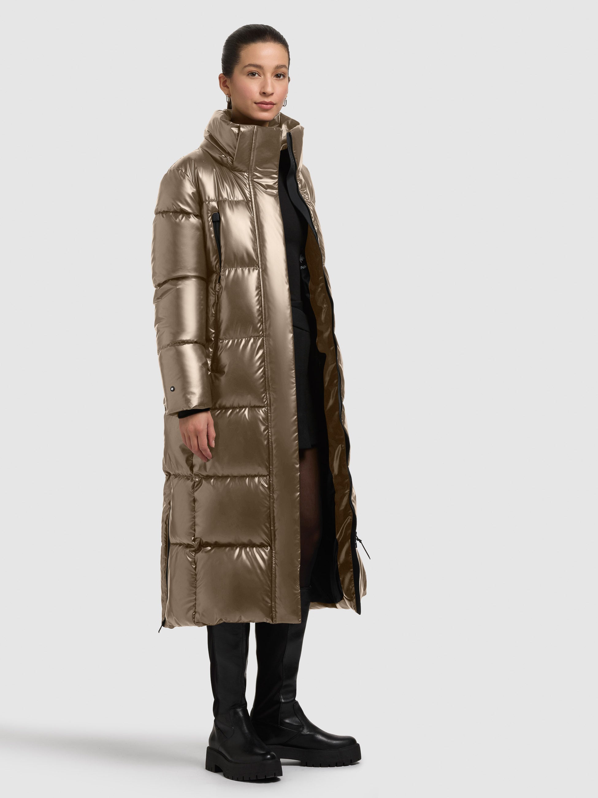 khujo-rubina2-damen-steppmantel-shiny-cane-brown-knielang image 6