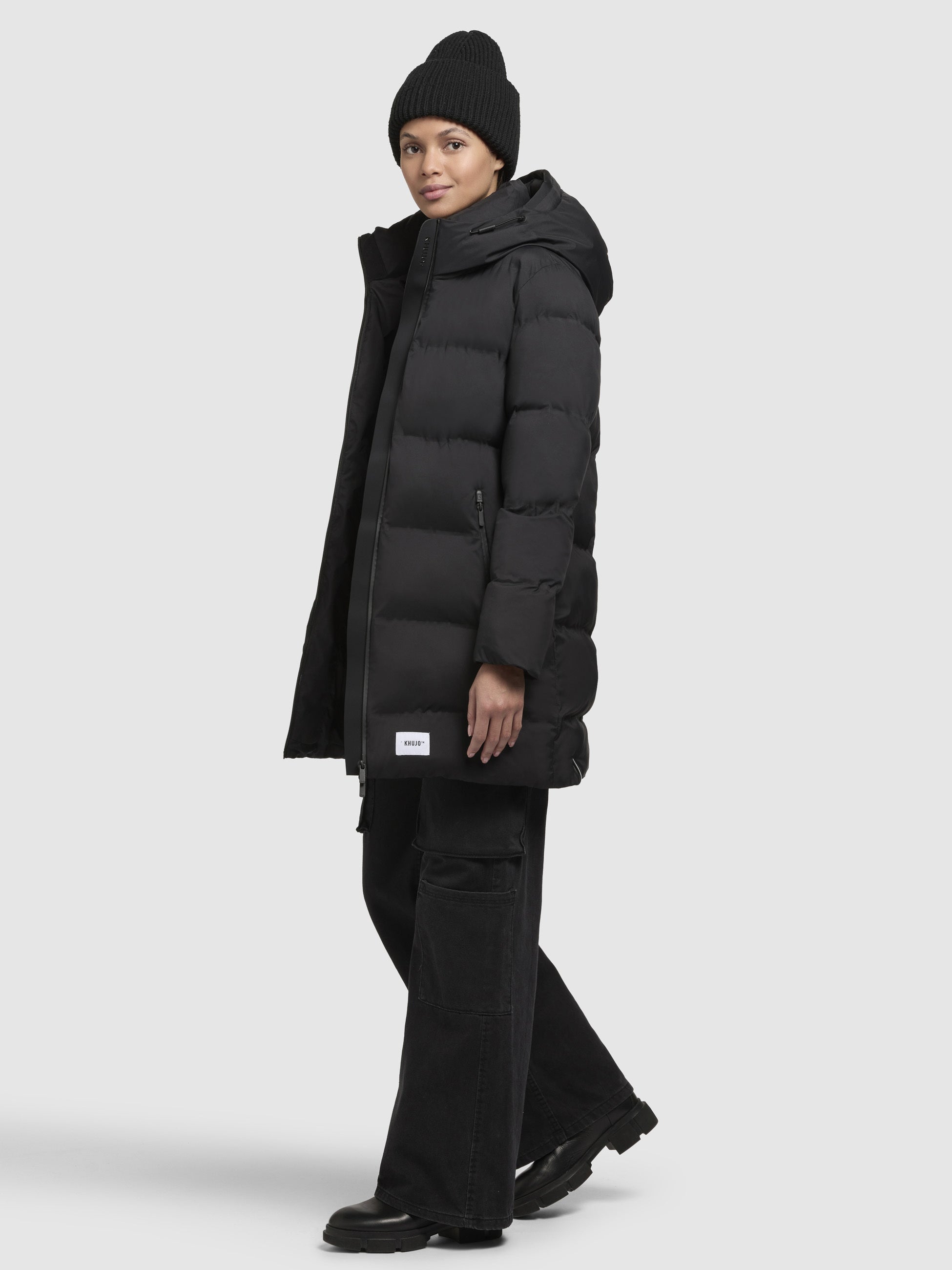 khujo-mantel-dido3-schwarz-steppmantel-regular-fit-damen image 6