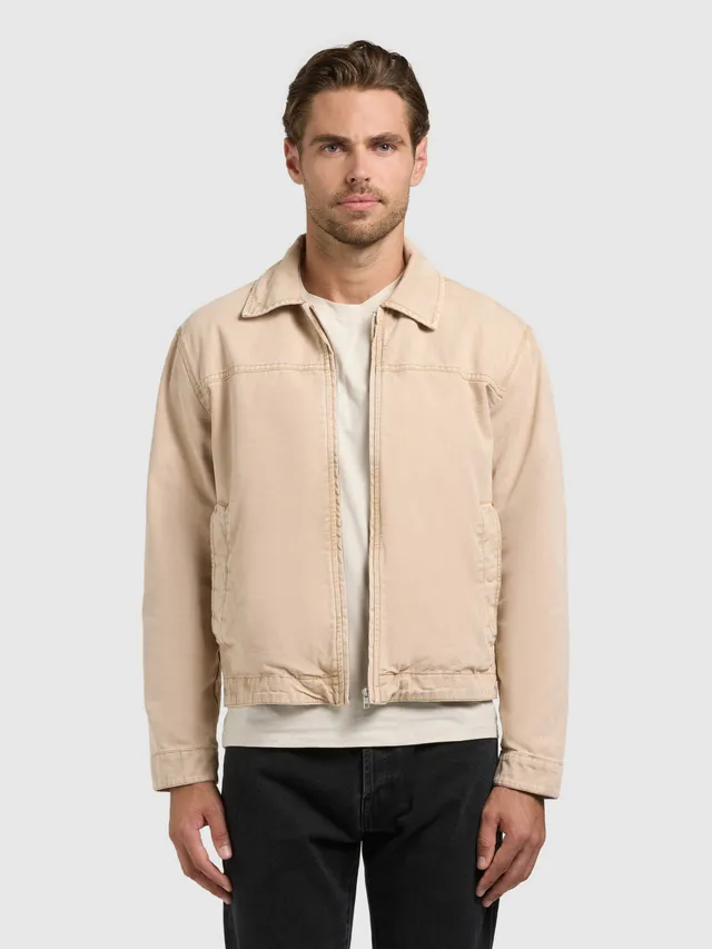khujo-brave-jacke-sugar-cane-beige-blouson-harrington-damen-herren-canvas image 1