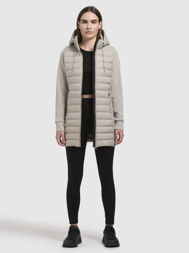 khujo-jacke-etele-beige-damen-steppjacke-leicht-wattiert-materialmix image 1