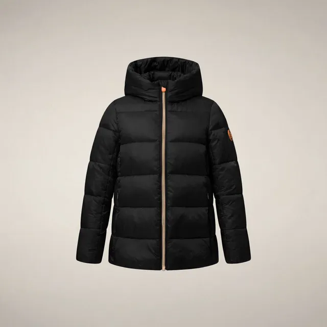 save-the-duck-gracie-m-dchen-steppjacke-schwarz-a-linie-mit-kapuze image 1