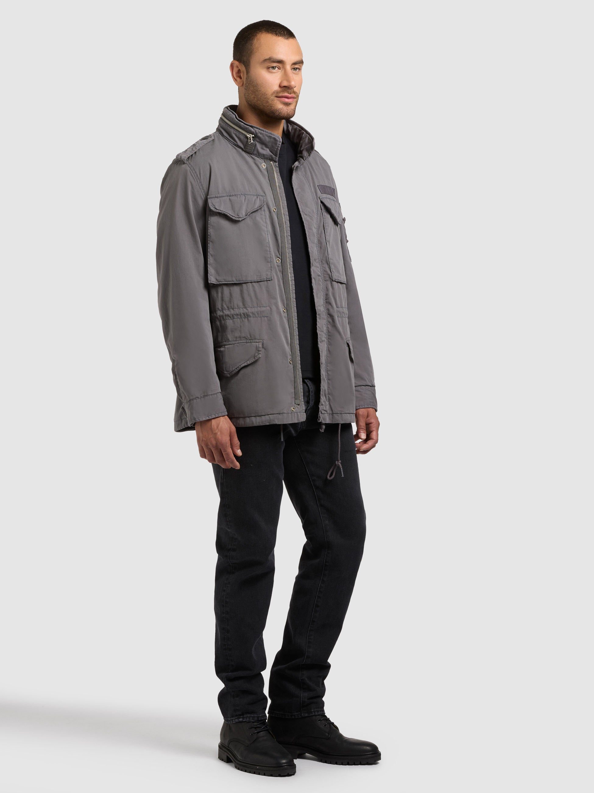 khujo-jacke-ovin-damen-fieldjacket-sea-grey-regular-fit-military image 7