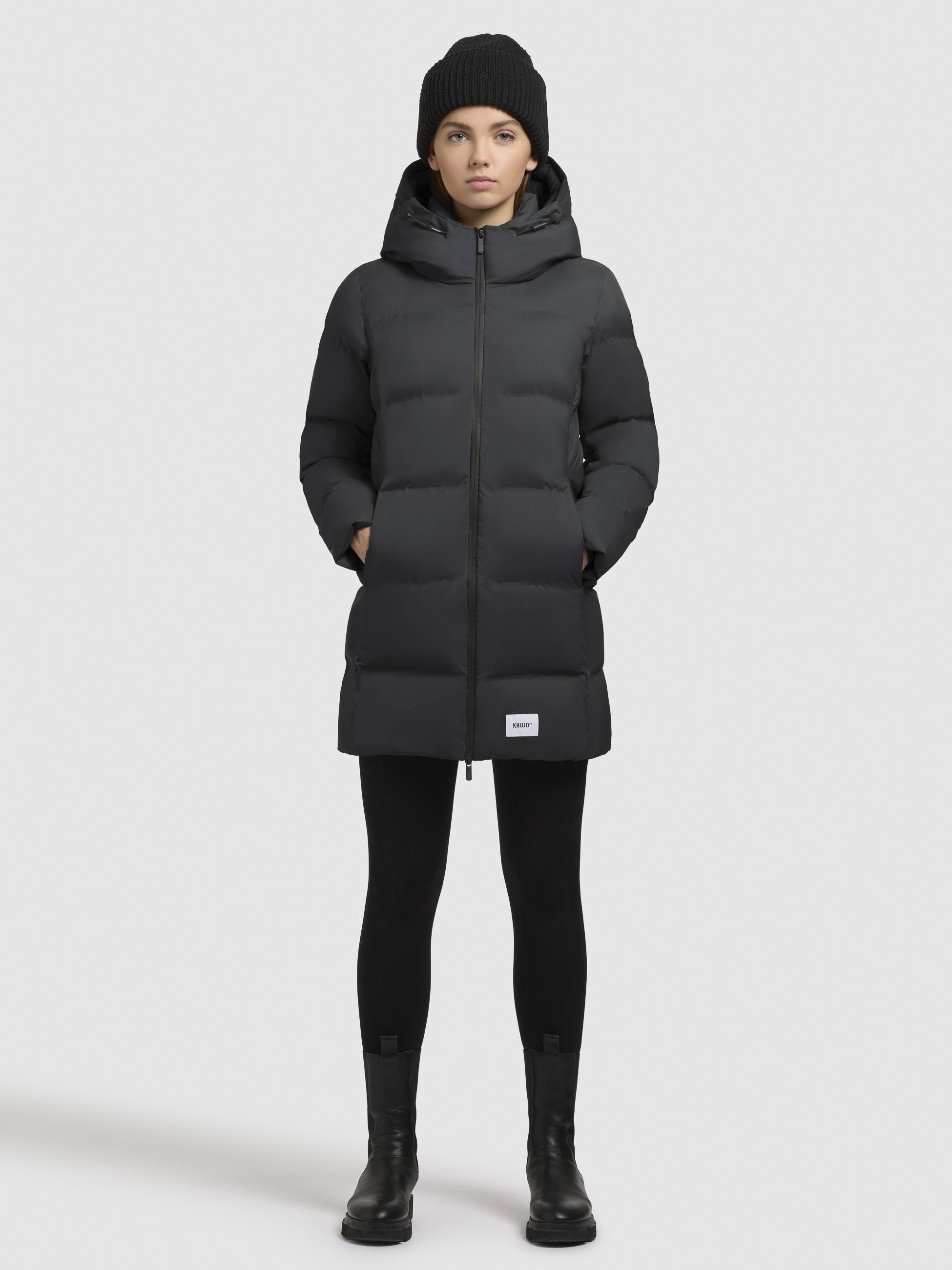khujo-jacke-tanare3-dunkelgrau-steppjacke-damen-regular-fit image 1