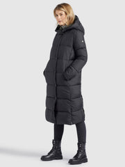 khujo-coat-vares-dark-gray-wadenlanger-damen-steppmantel-mit-kapuze image 8