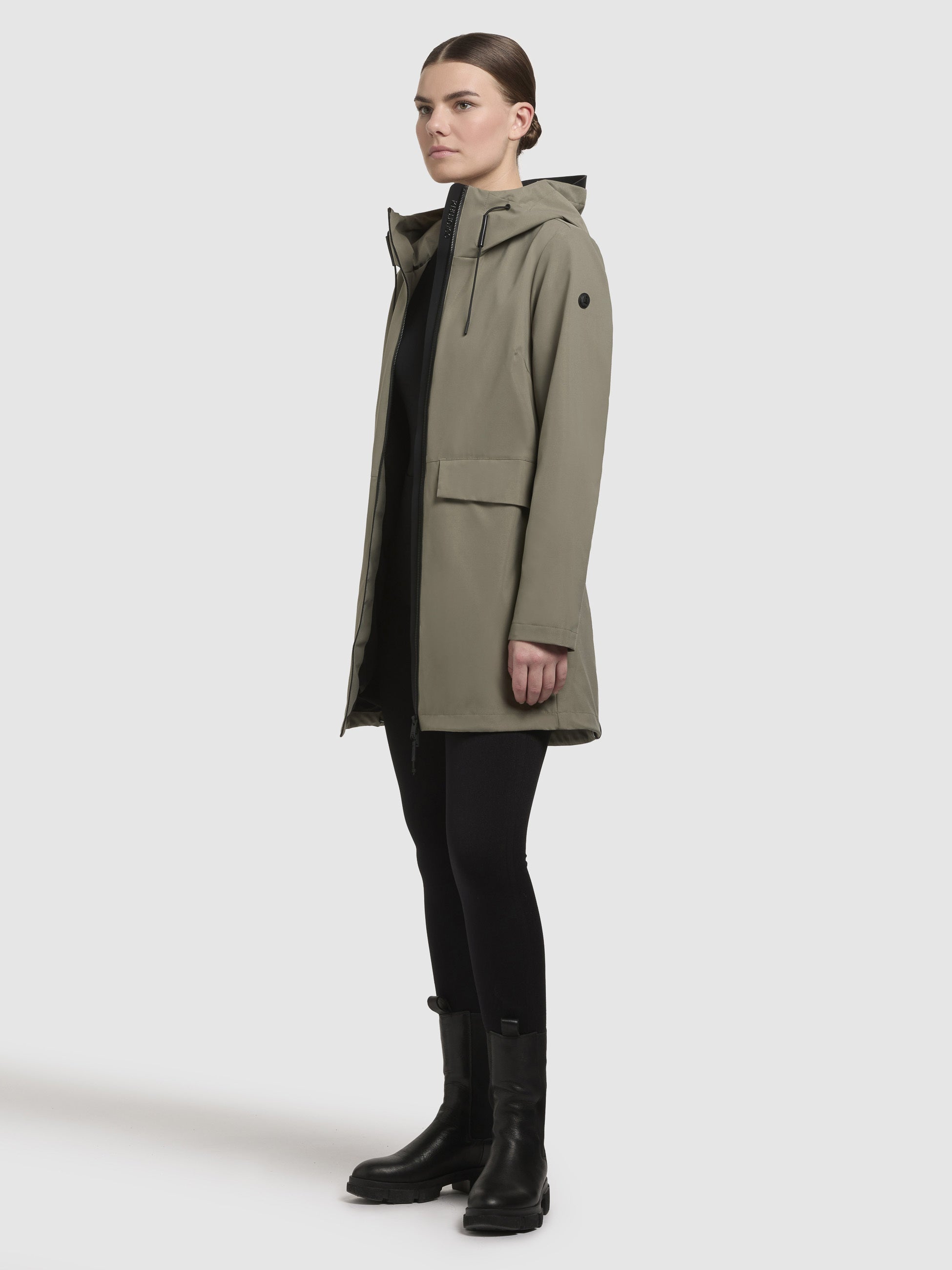 khujo-jacke-yoni-graugr-n-damen-regenjacke-wasserabweisend-mit-kapuze image 2