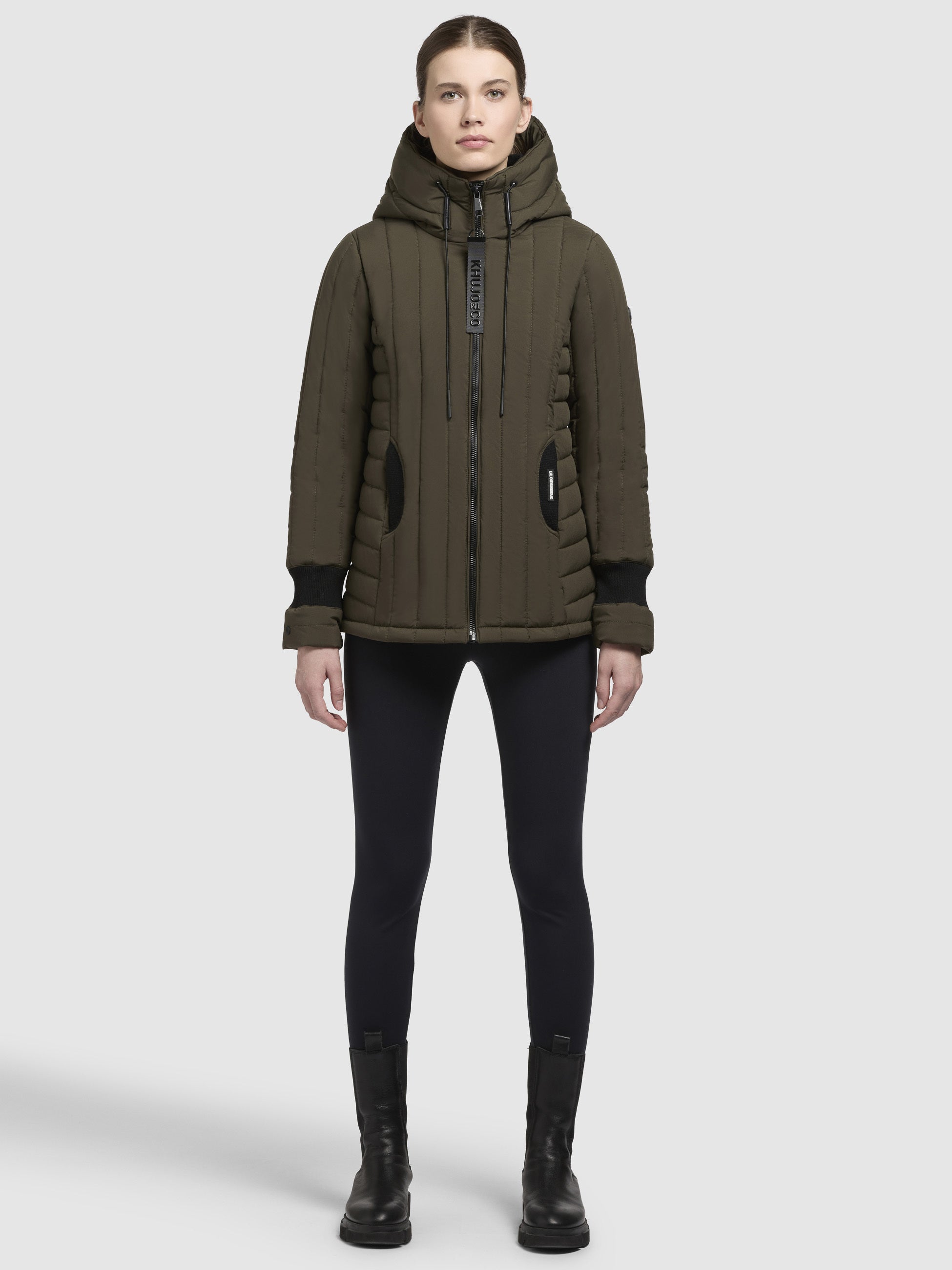 khujo-jacke-tweety-neo-khaki-steppjacke-h-ftlang-mit-strick image 1