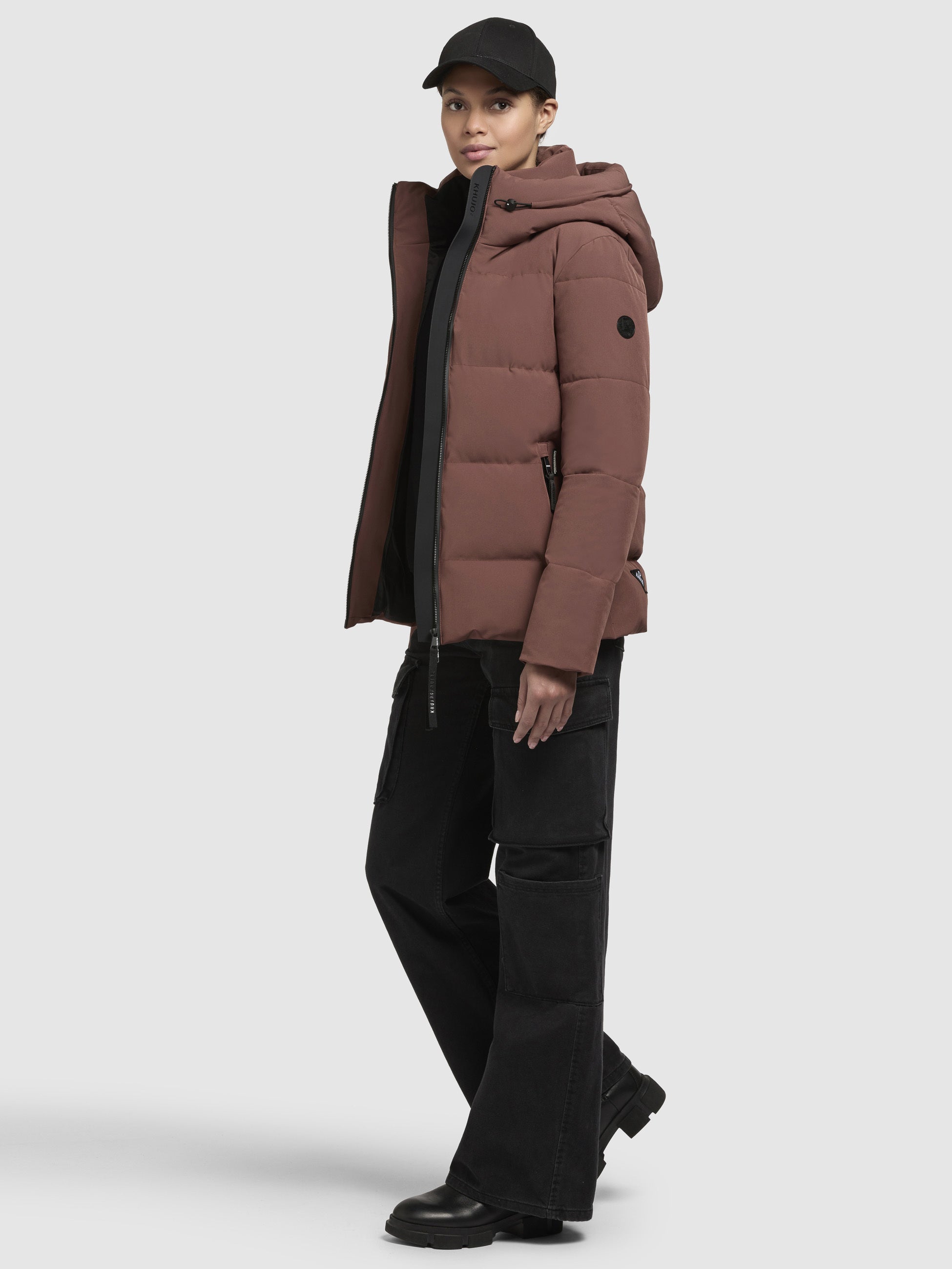 khujo-jacke-fanc2-rotbraun-wasserabweisende-steppjacke-damen-mit-kapuze image 2