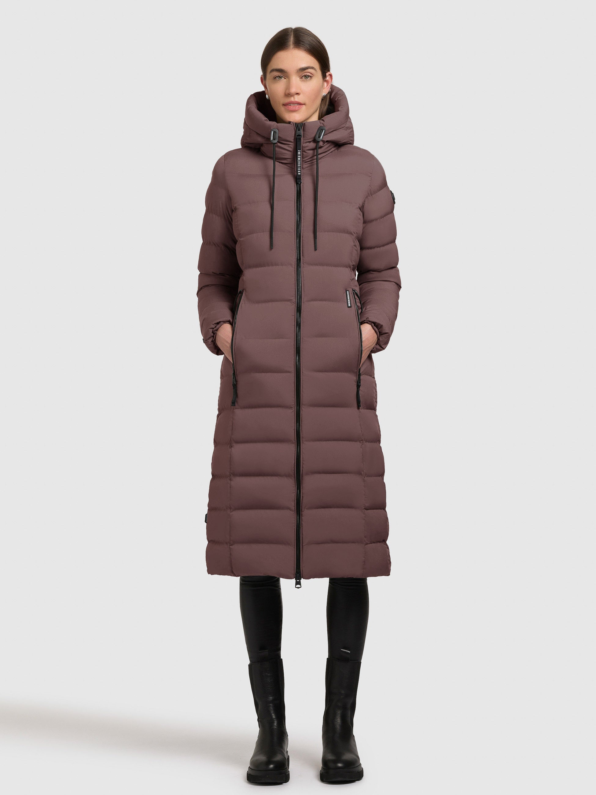khujo-coat-gamp-orchid-lilac-knielanger-steppmantel-damen image 1