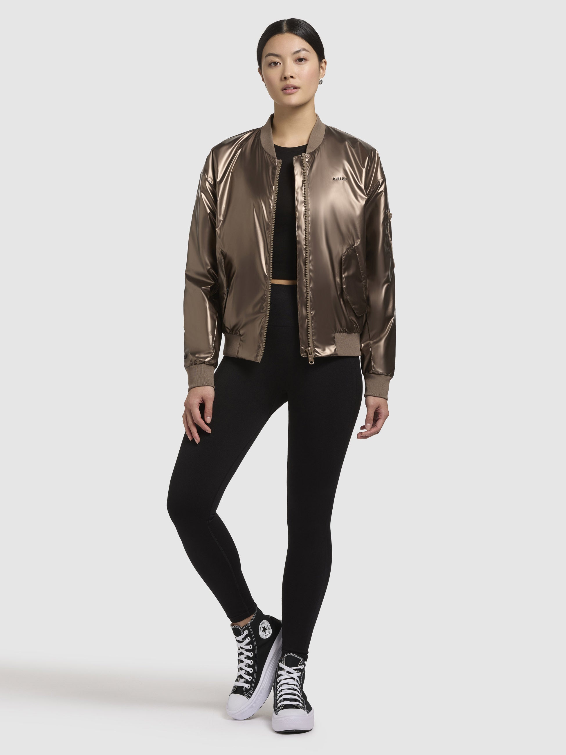 khujo-jacke-aneo-bomberjacke-loose-fit-in-braun-metallic image 1
