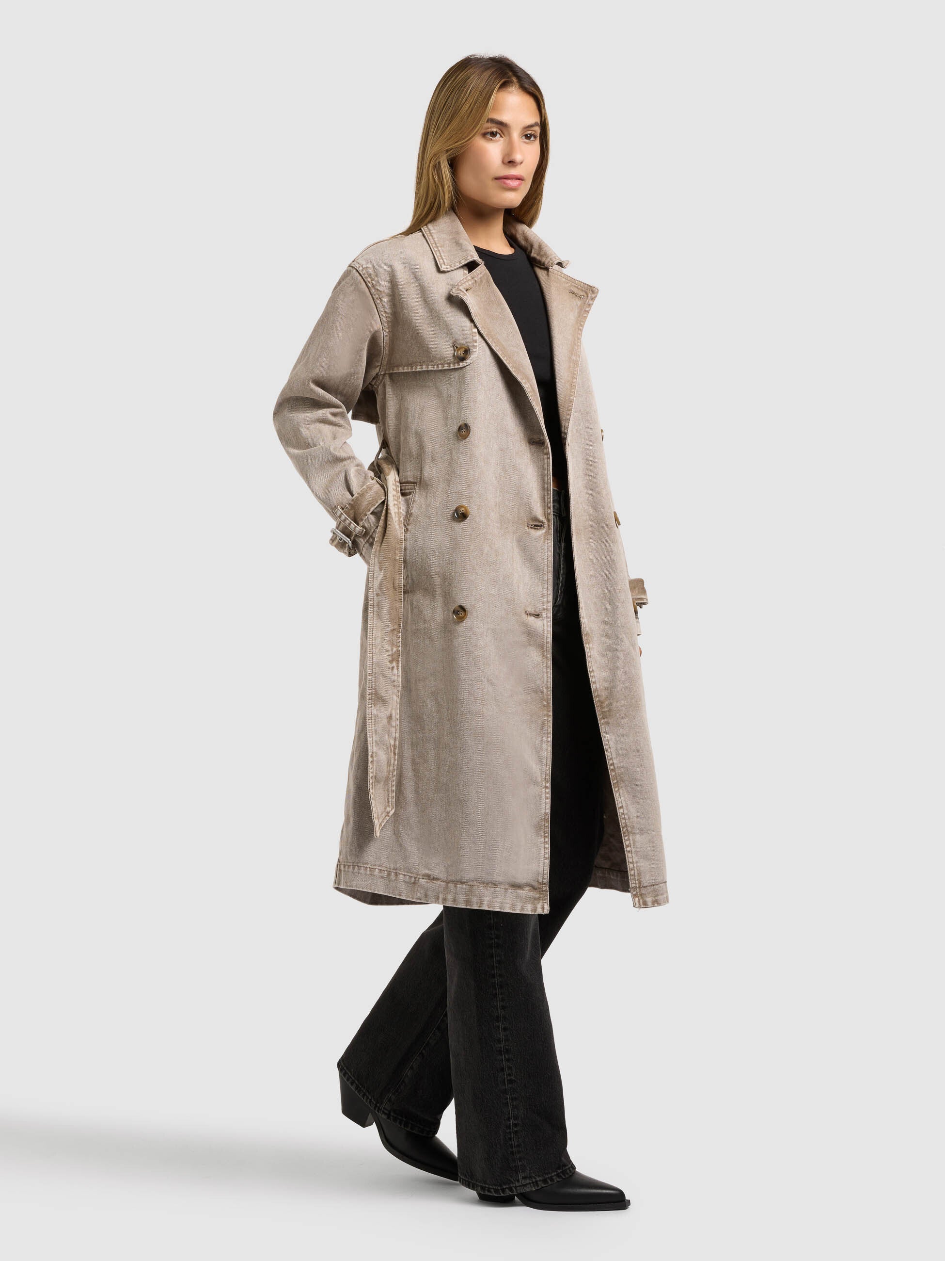 khujo-mantel-hera-latte-brown-damen-jeans-trench-aus-denim image 6