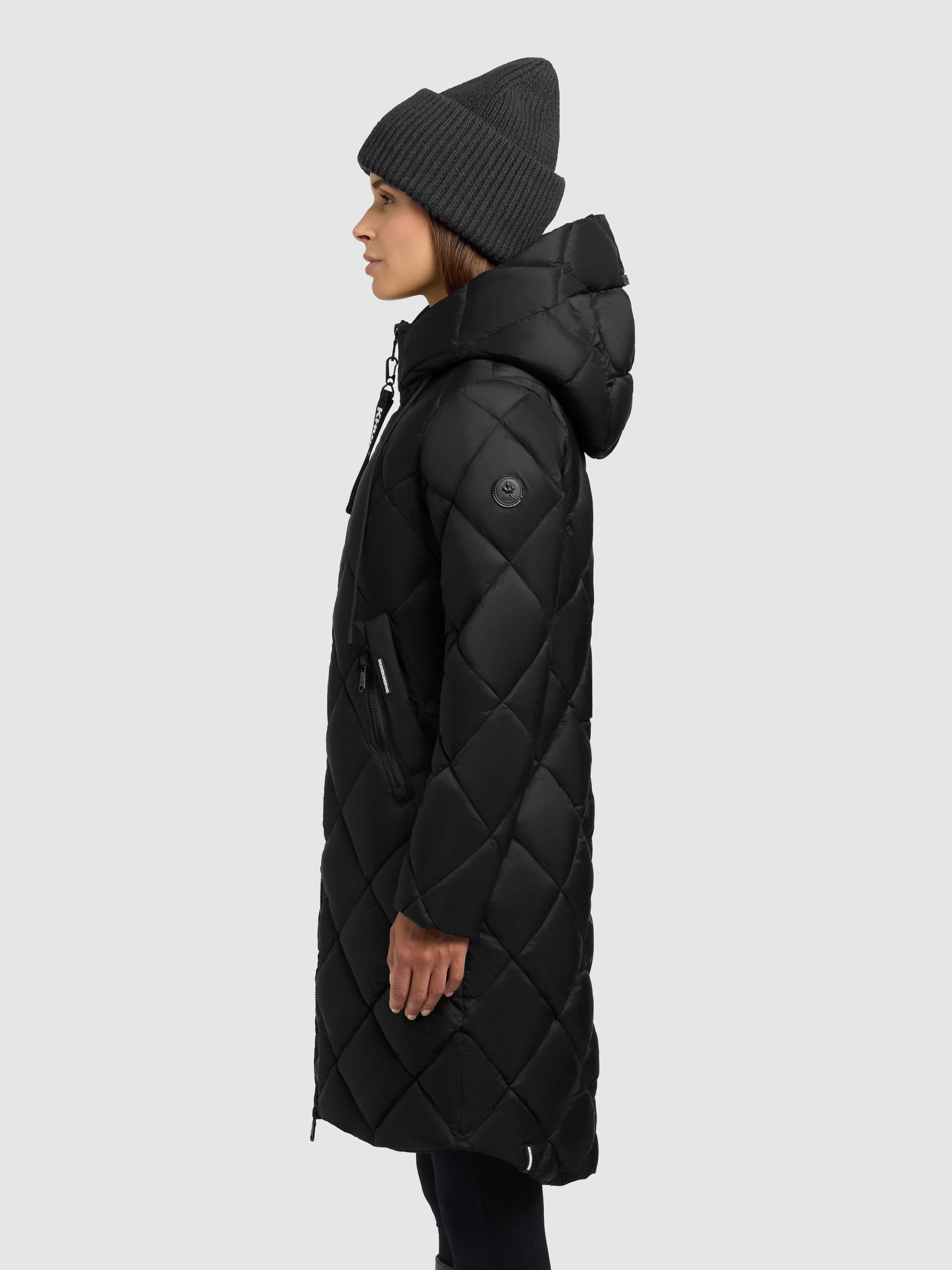 khujo-mantel-linda-black-schwarz-knielanger-steppmantel-damen image 5