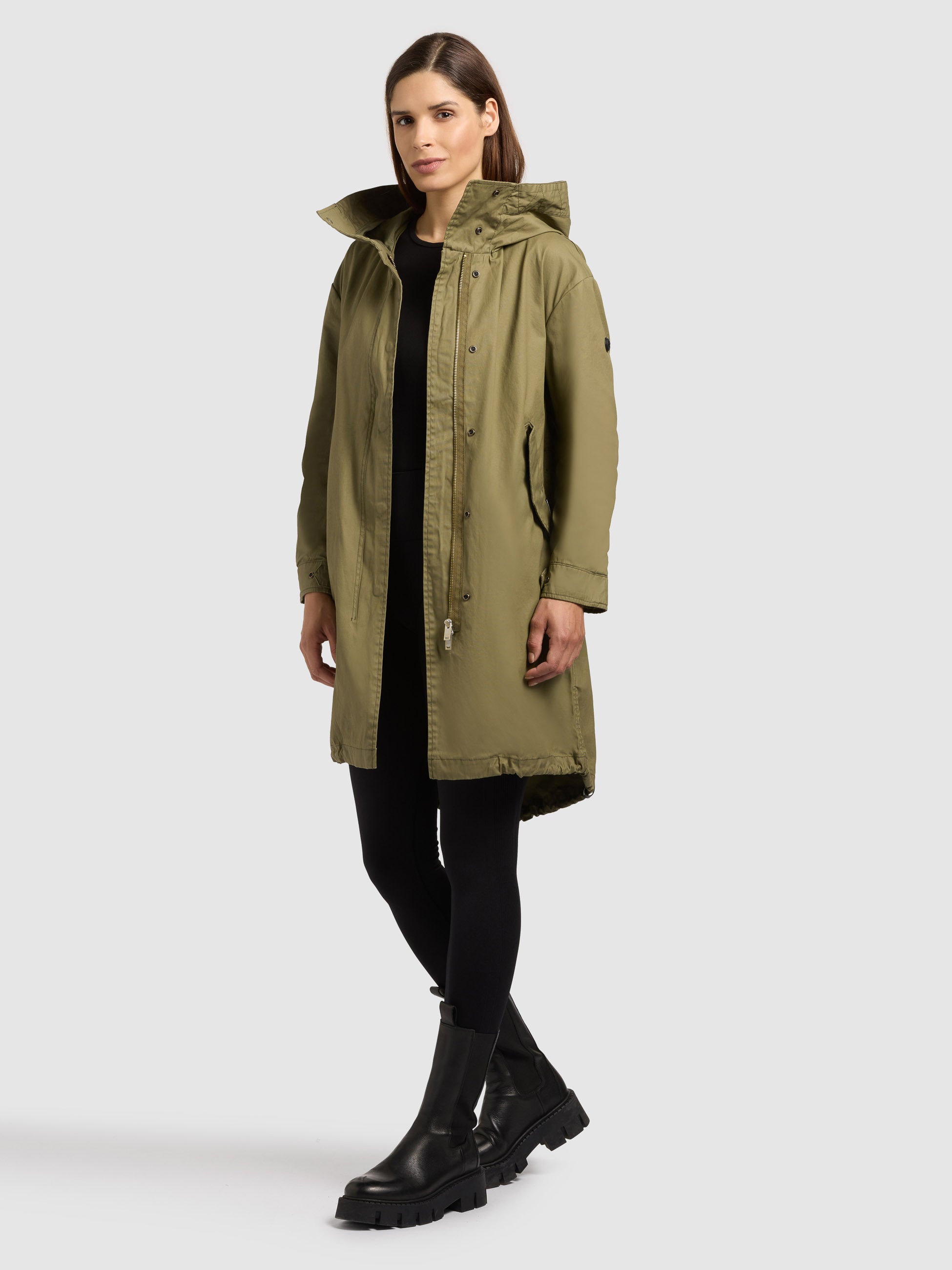 khujo-mantel-nele-olive-parka-aus-gewachster-baumwolle-mit-kapuze image 6