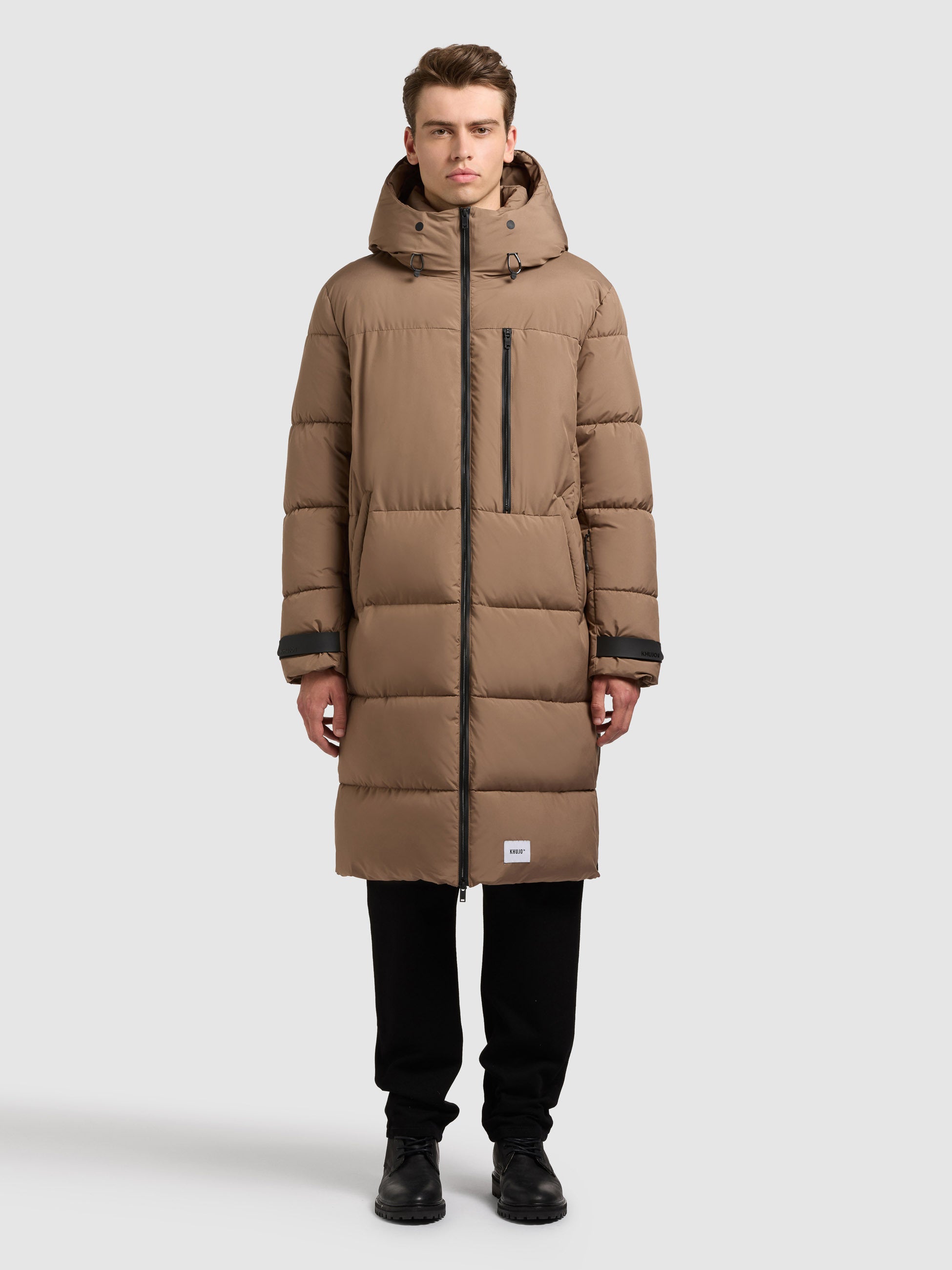 khujo-siram2-damen-mantel-rust-brown-loose-fit-knielang image 1
