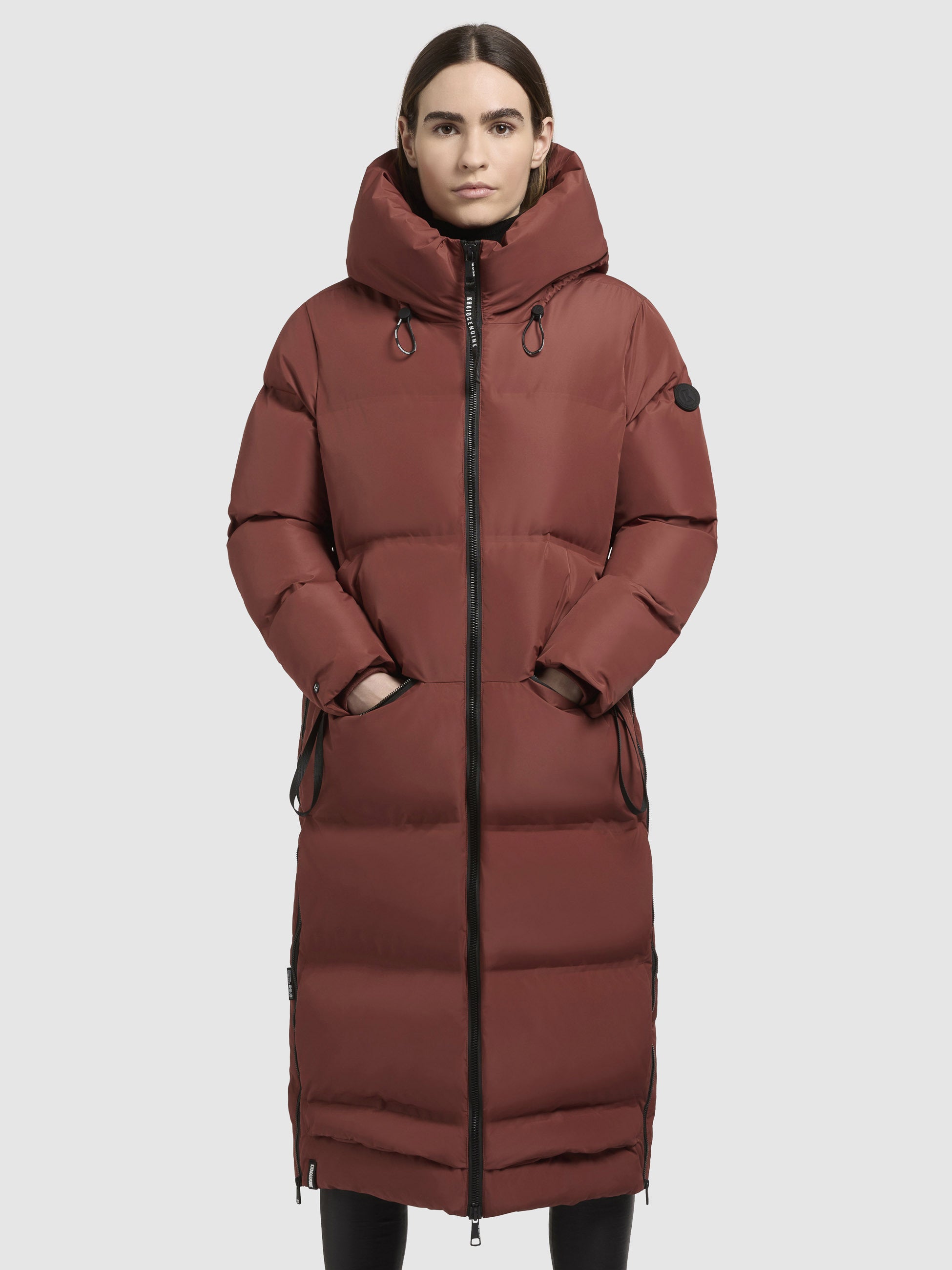 khujo-aroma-damen-steppmantel-dunkelrot-wadenlang-regular-fit image 4