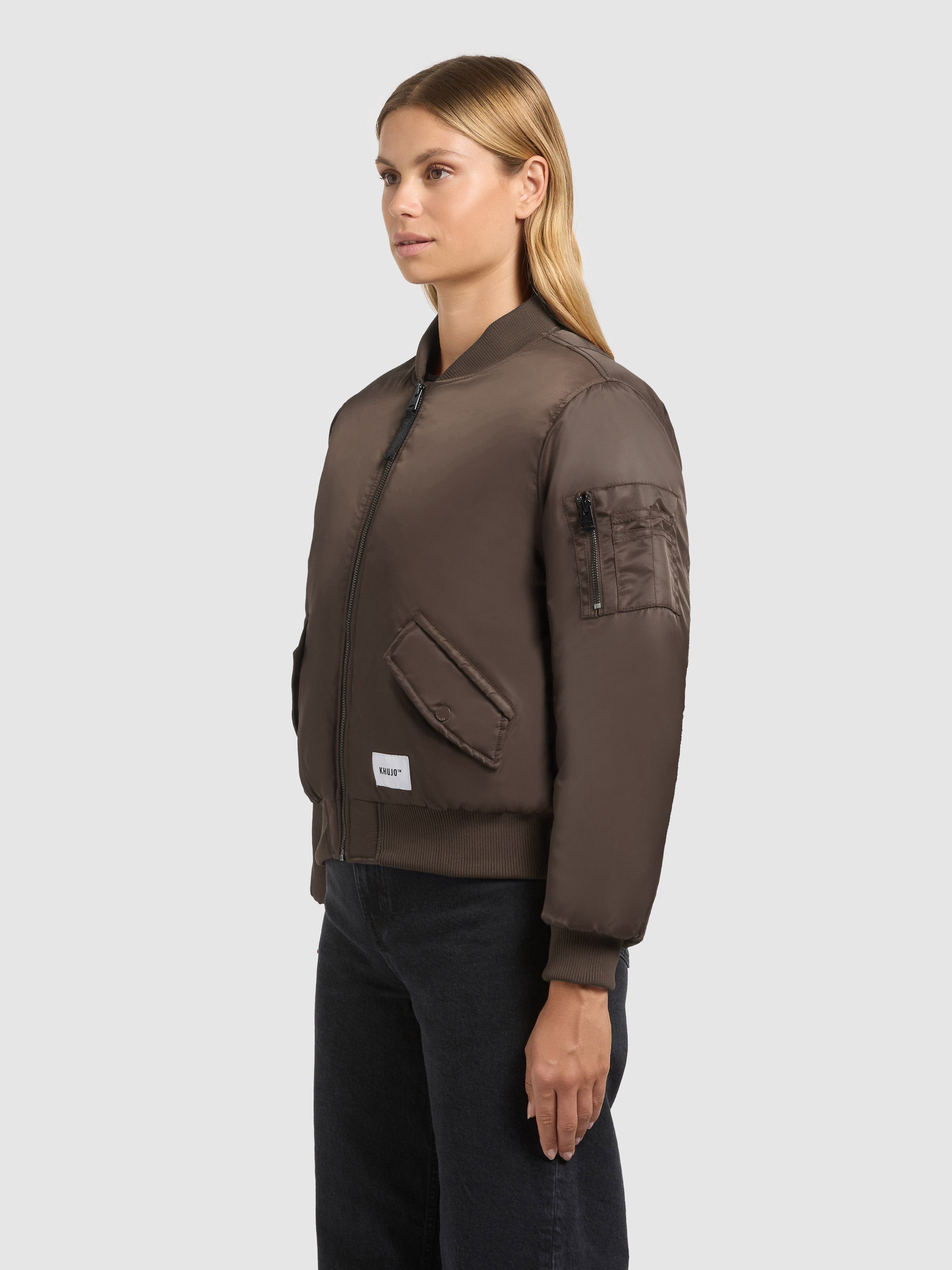 khujo-jacke-kasia-damen-bomberjacke-blouson-potter-brown-loose-fit image 5