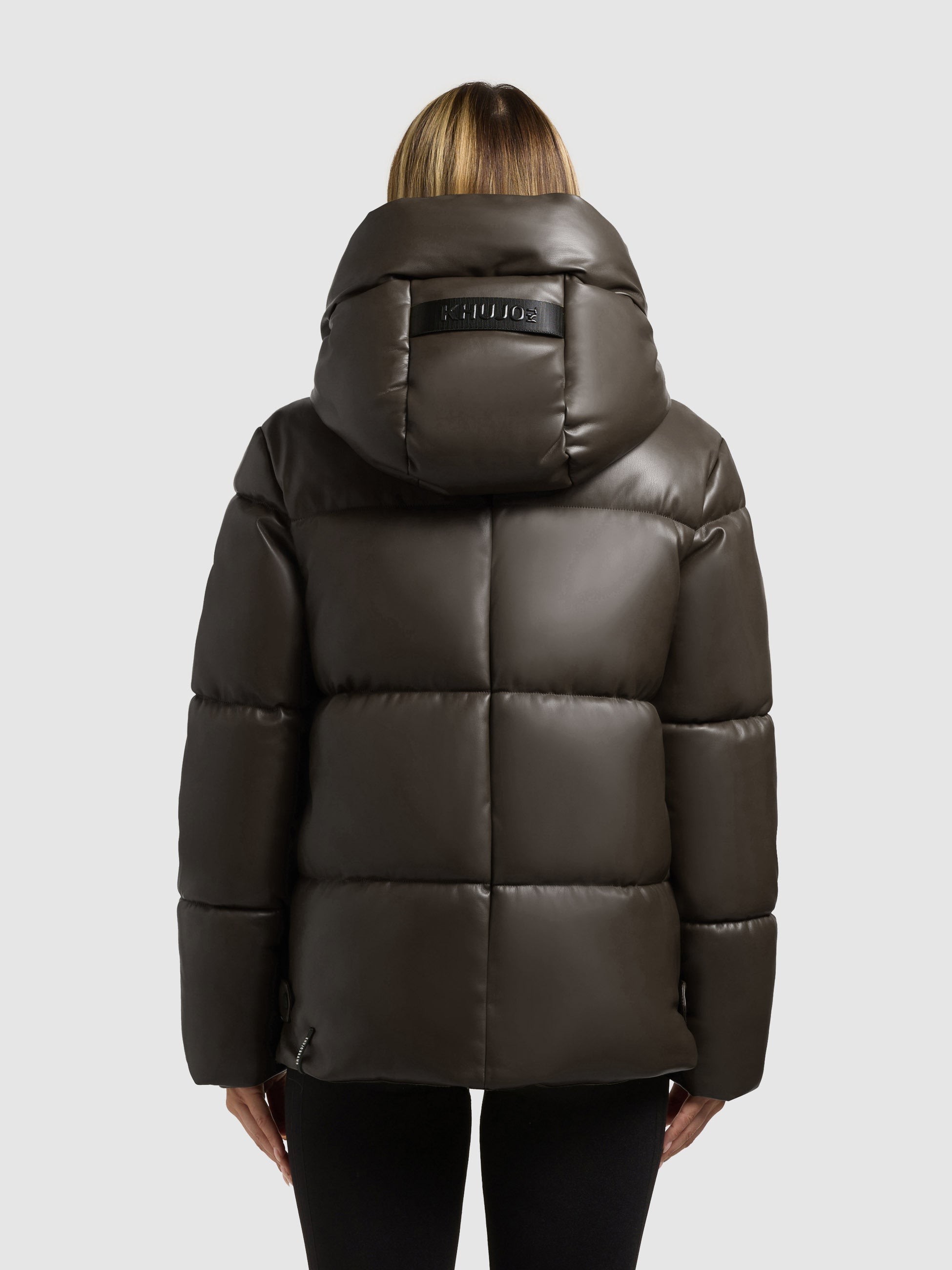 khujo-aurora-damen-kapuzenjacke-braun-lederoptik image 3