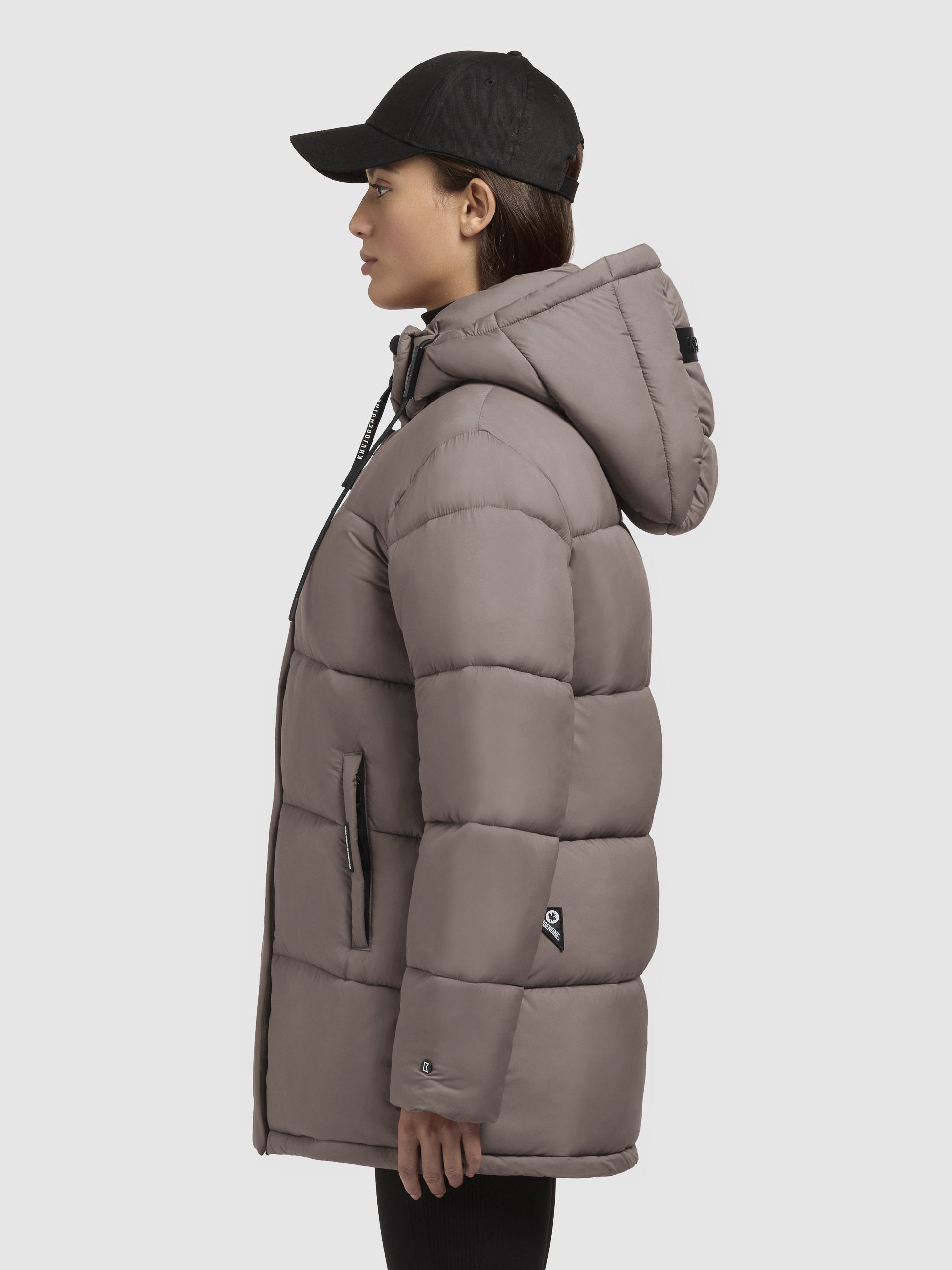 khujo-jacke-word3-matt-taupe-dunkel-damen-steppjacke-mit-kapuze image 5