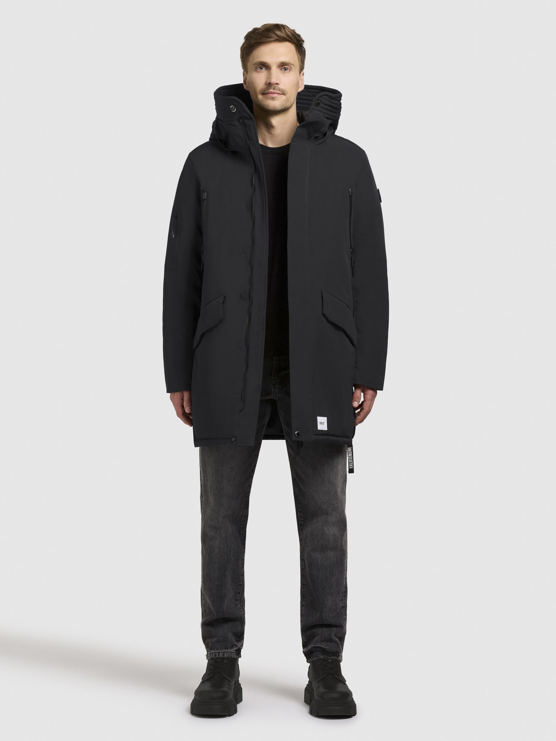 khujo-larc-damen-kurzmantel-parka-schwarz image 6
