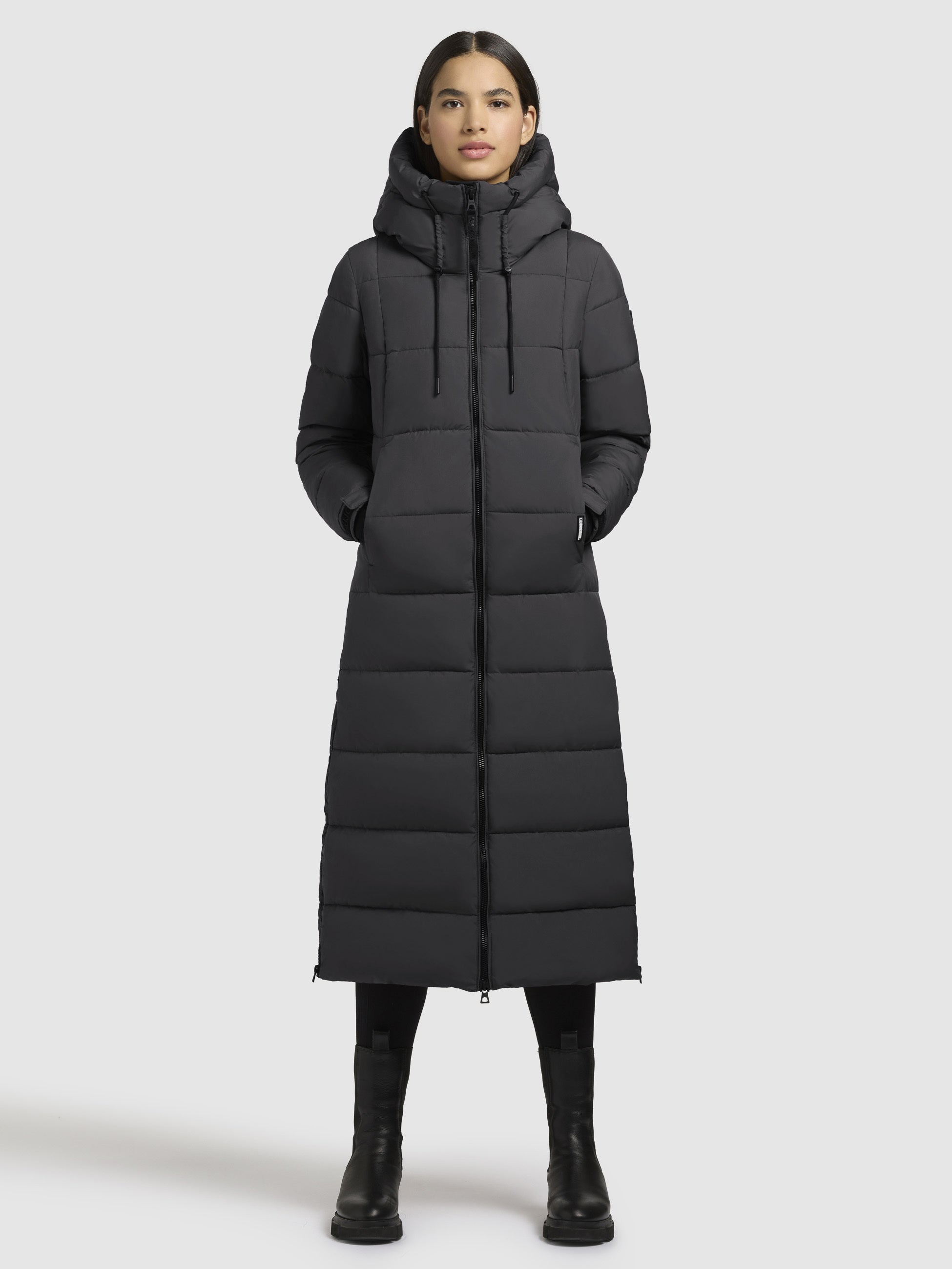 khujo-mantel-deria3-dunkelgrau-knielanger-steppmantel-slim-fit image 1