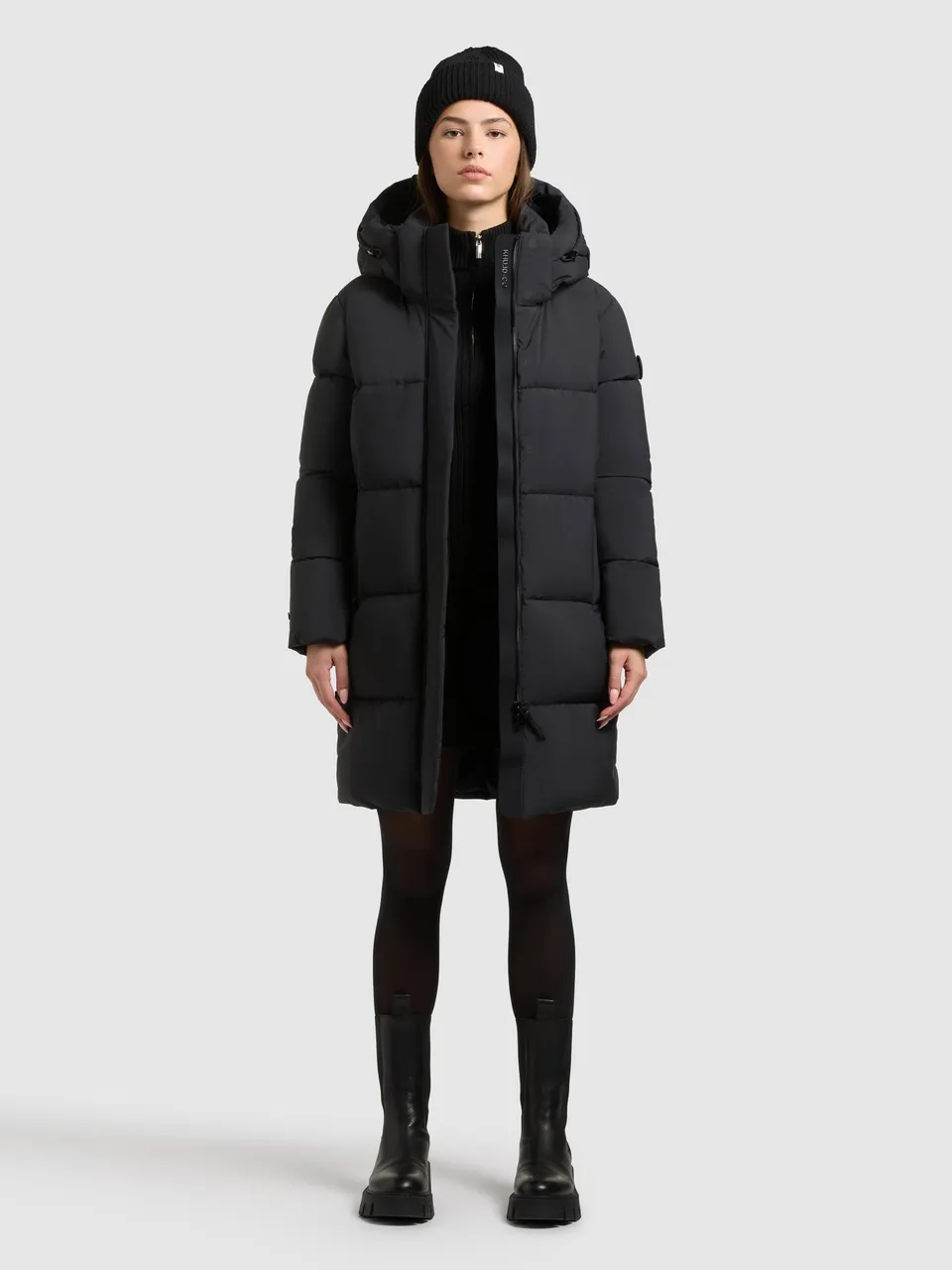 khujo-mantel-haya2-matt-obrage-grey-damen-steppmantel-loose-fit image 1