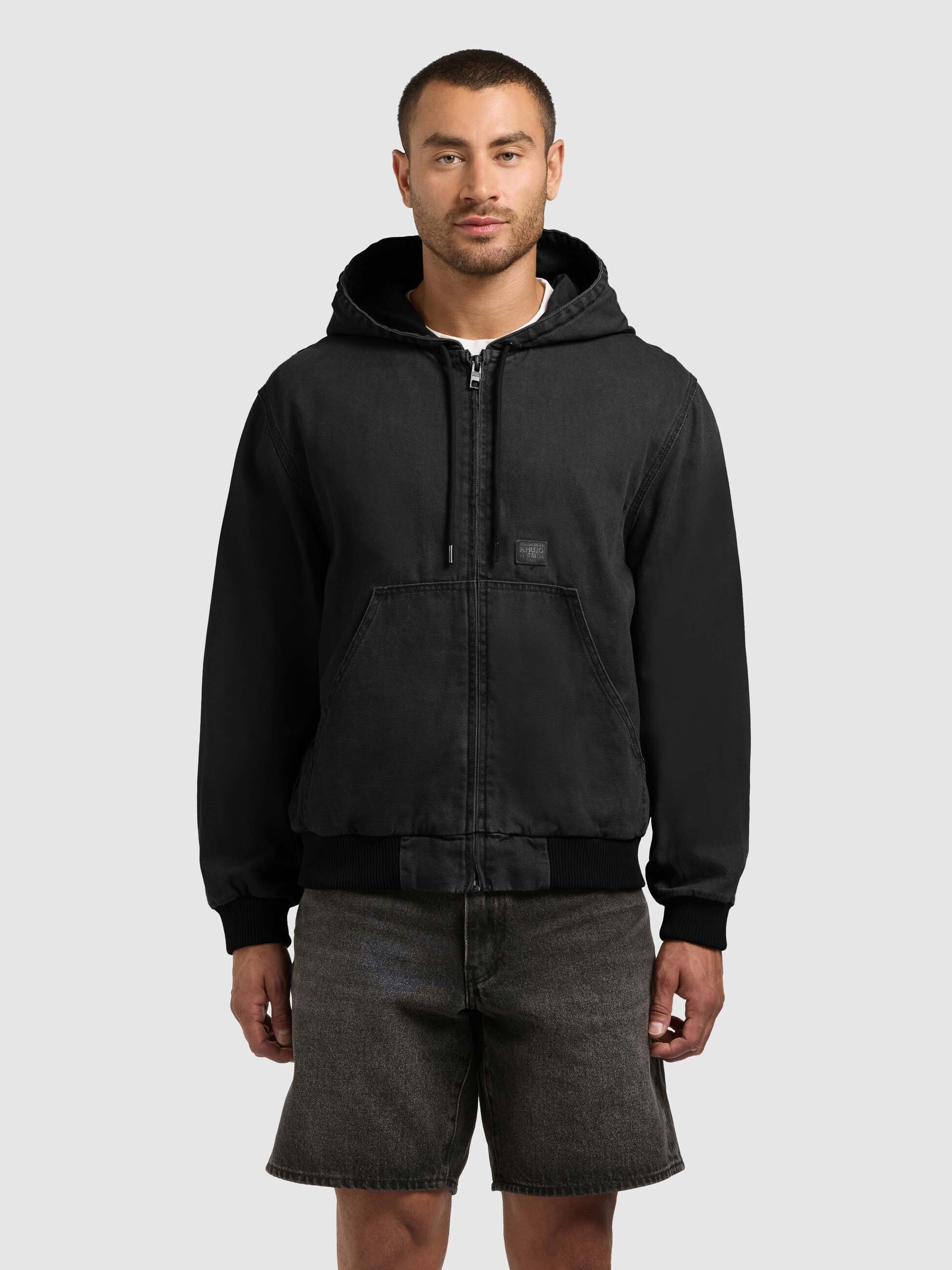 khujo-jacke-rhiis-black-workwear-blouson-aus-baumwoll-canvas-mit-kapuze image 1