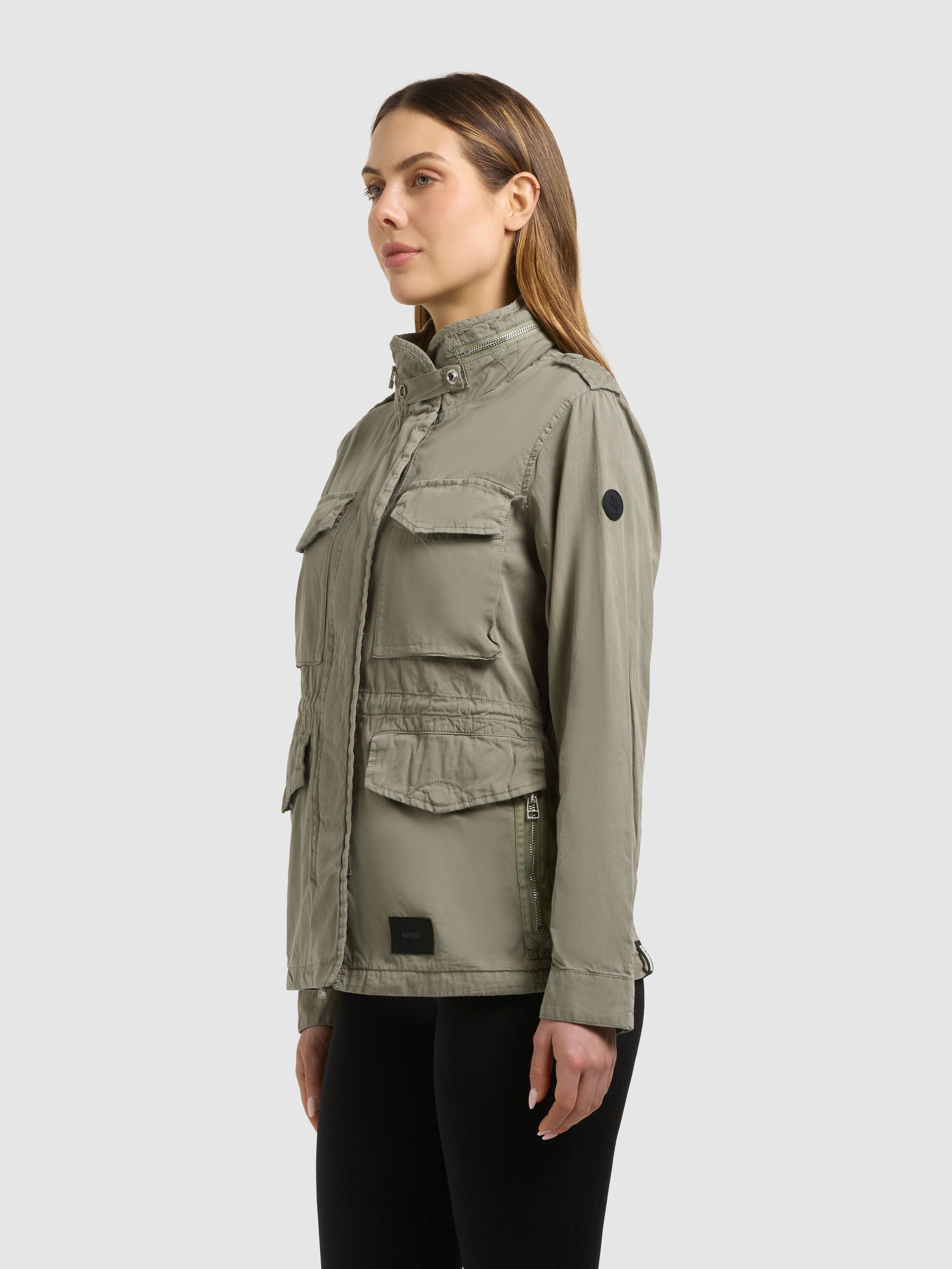 khujo-nori-damen-fieldjacke-reet-green-baumwolltwill image 5