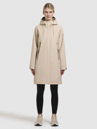 khujo-mantel-liede-beige-kurzer-damen-regenmantel-mit-kapuze image 6