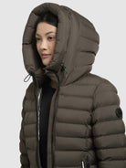 khujo-imes-damen-coat-khaki-wattierter-knielanger-steppmantel image 7
