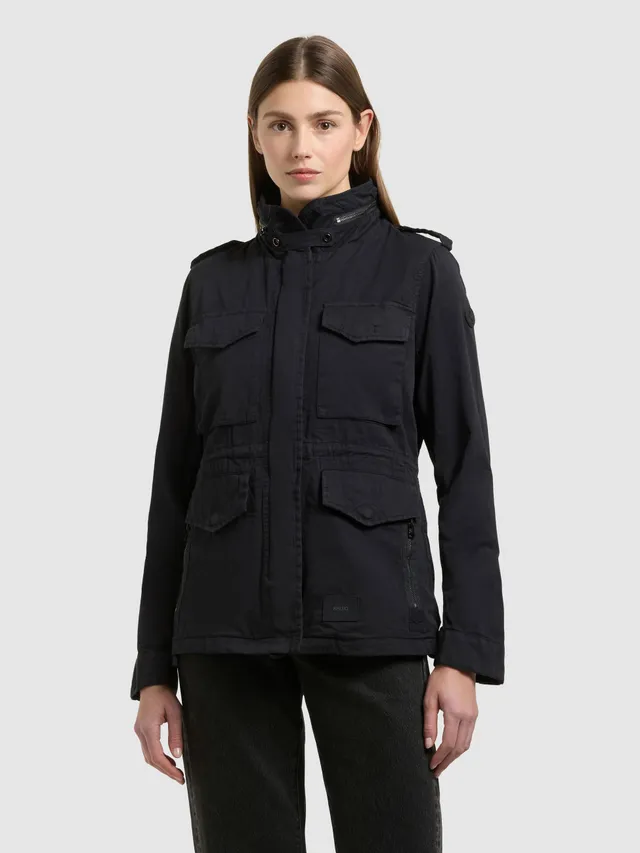 khujo-jacke-nori-black-fieldjacke-aus-baumwolltwill-im-military-stil image 1