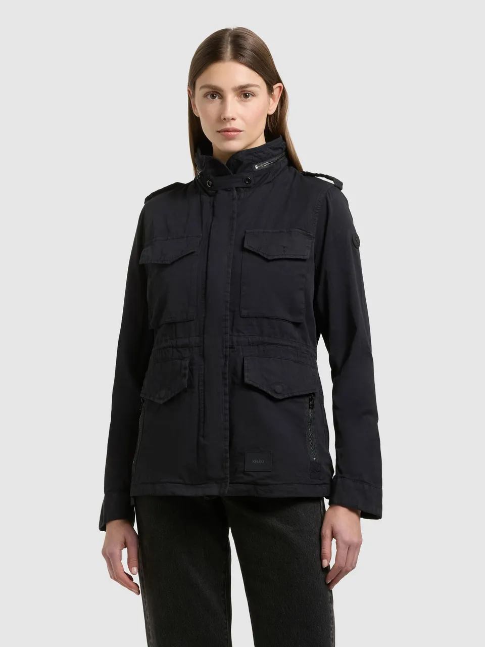 khujo-jacke-nori-black-fieldjacke-aus-baumwolltwill-im-military-stil image 1