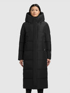 khujo-coat-soulani5-matt-black-steppmantel-wadenlang-regular-fit image 4