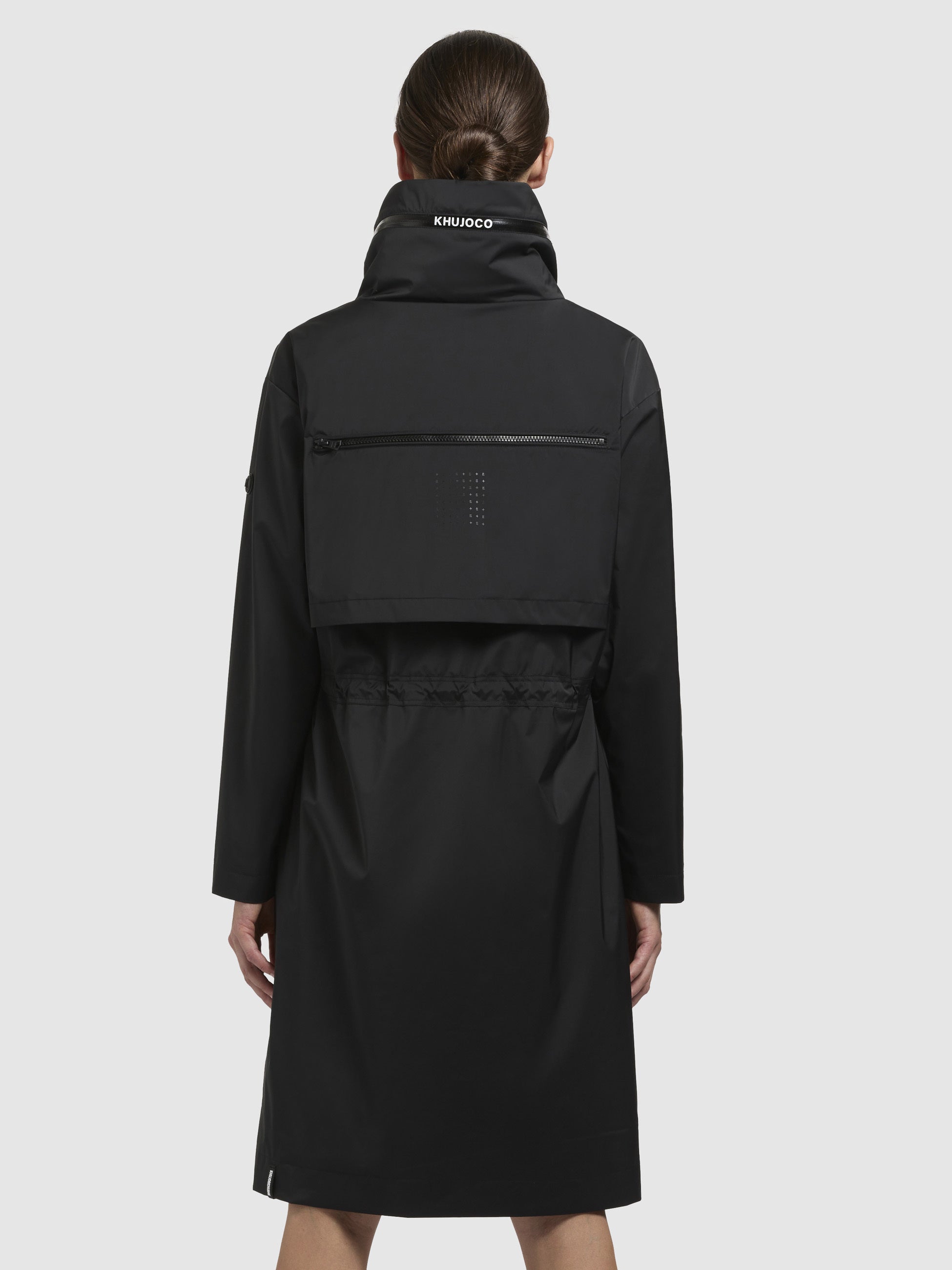 khujo-loulou-damen-mantel-schwarz-knielanger-windbreaker-kurzmantel image 3