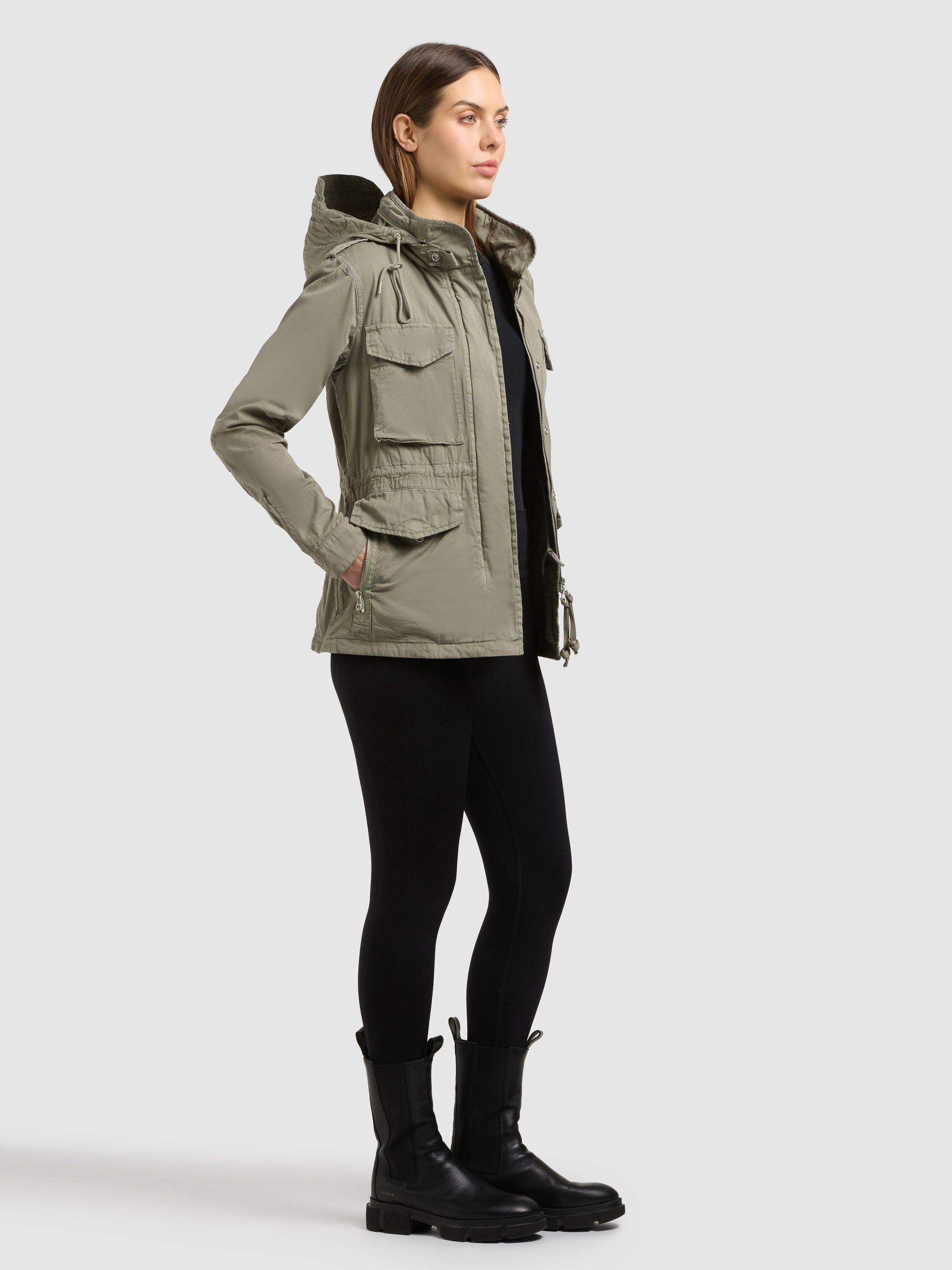 khujo-nori-damen-fieldjacke-reet-green-baumwolltwill image 6
