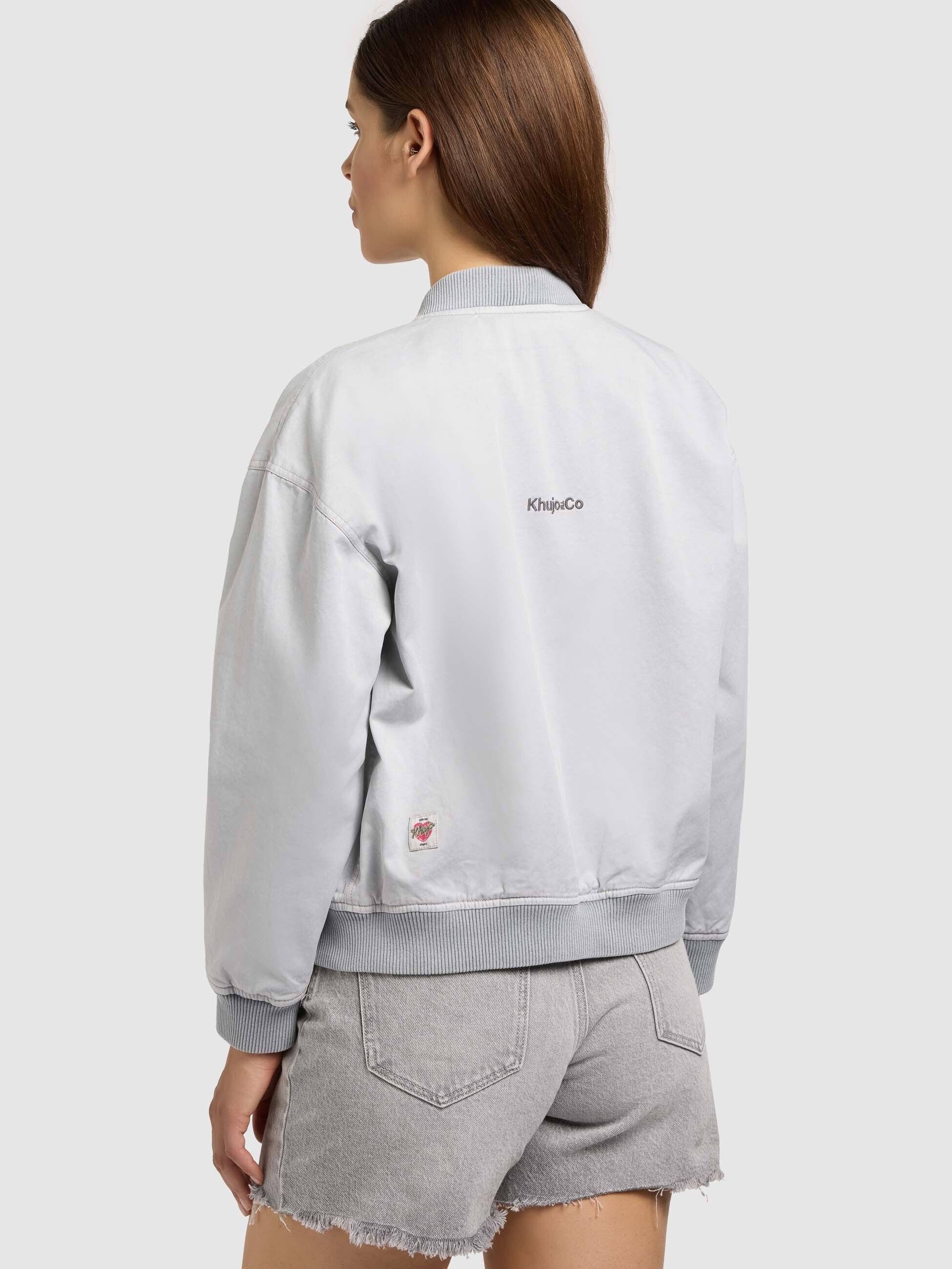 khujo-jacke-inie-light-grey-blouson-aus-baumwoll-twill-regular-fit image 8