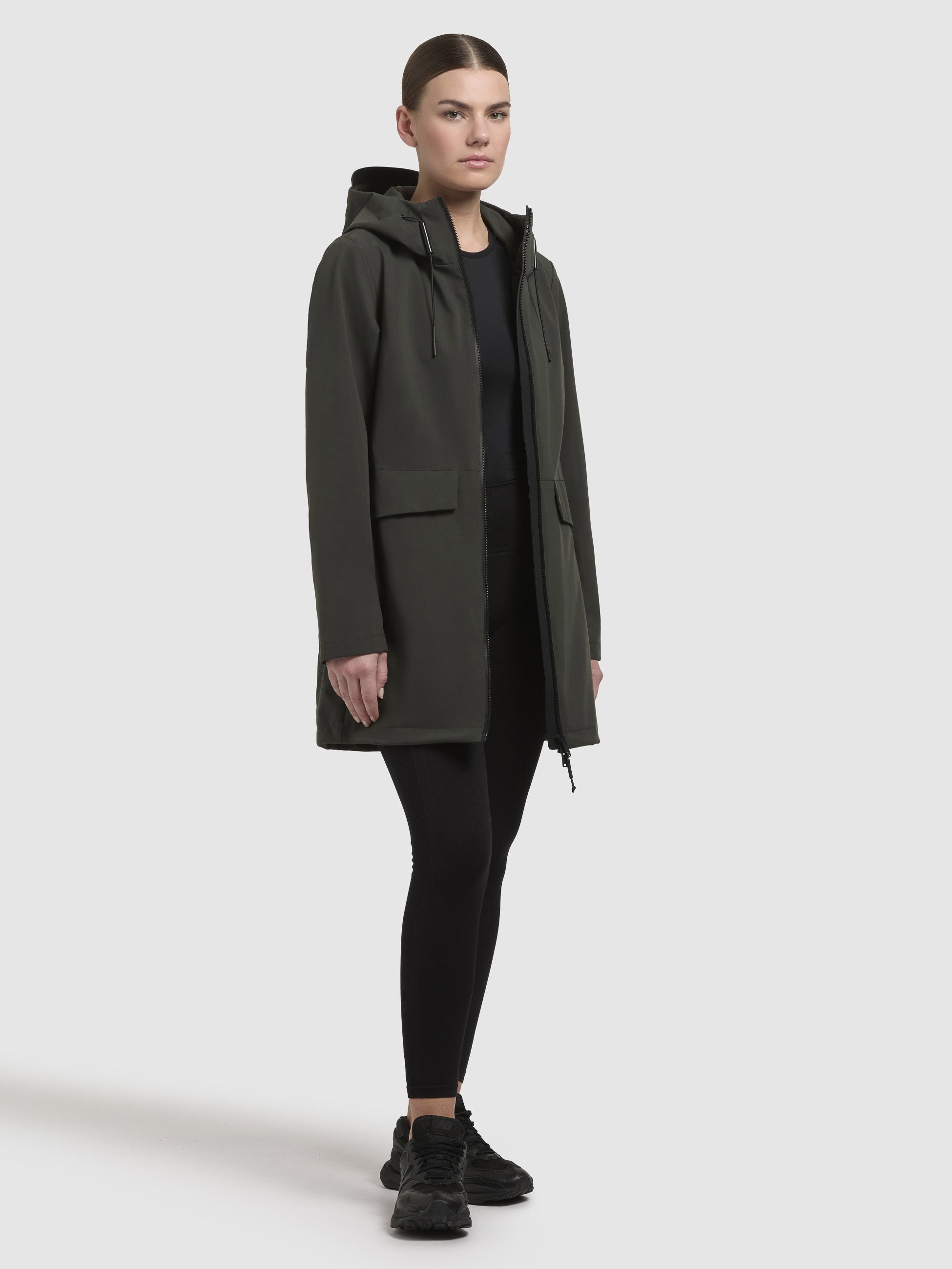 khujo-jacke-yoni-dunkelgr-n-damen-regenjacke-wasserabweisend image 2