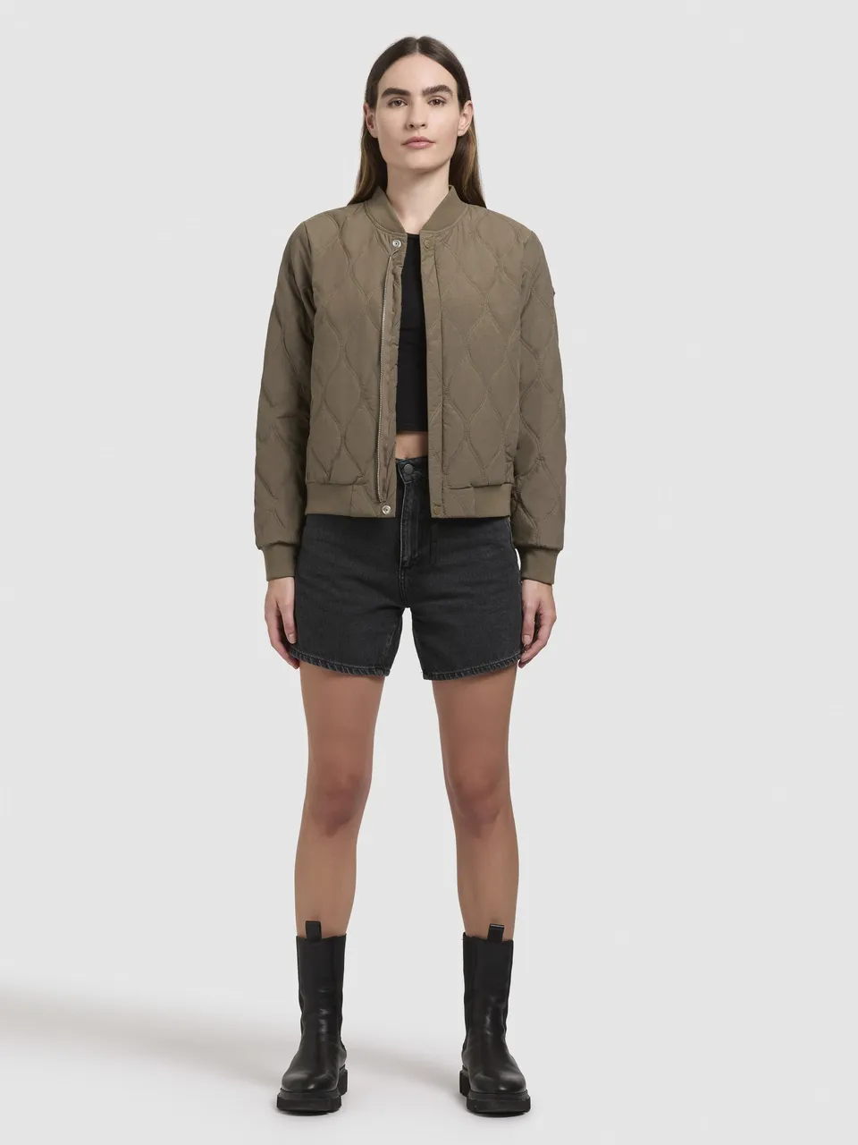 khujo-feen-damen-bomber-sommerjacke-khaki-h-ftlang image 1
