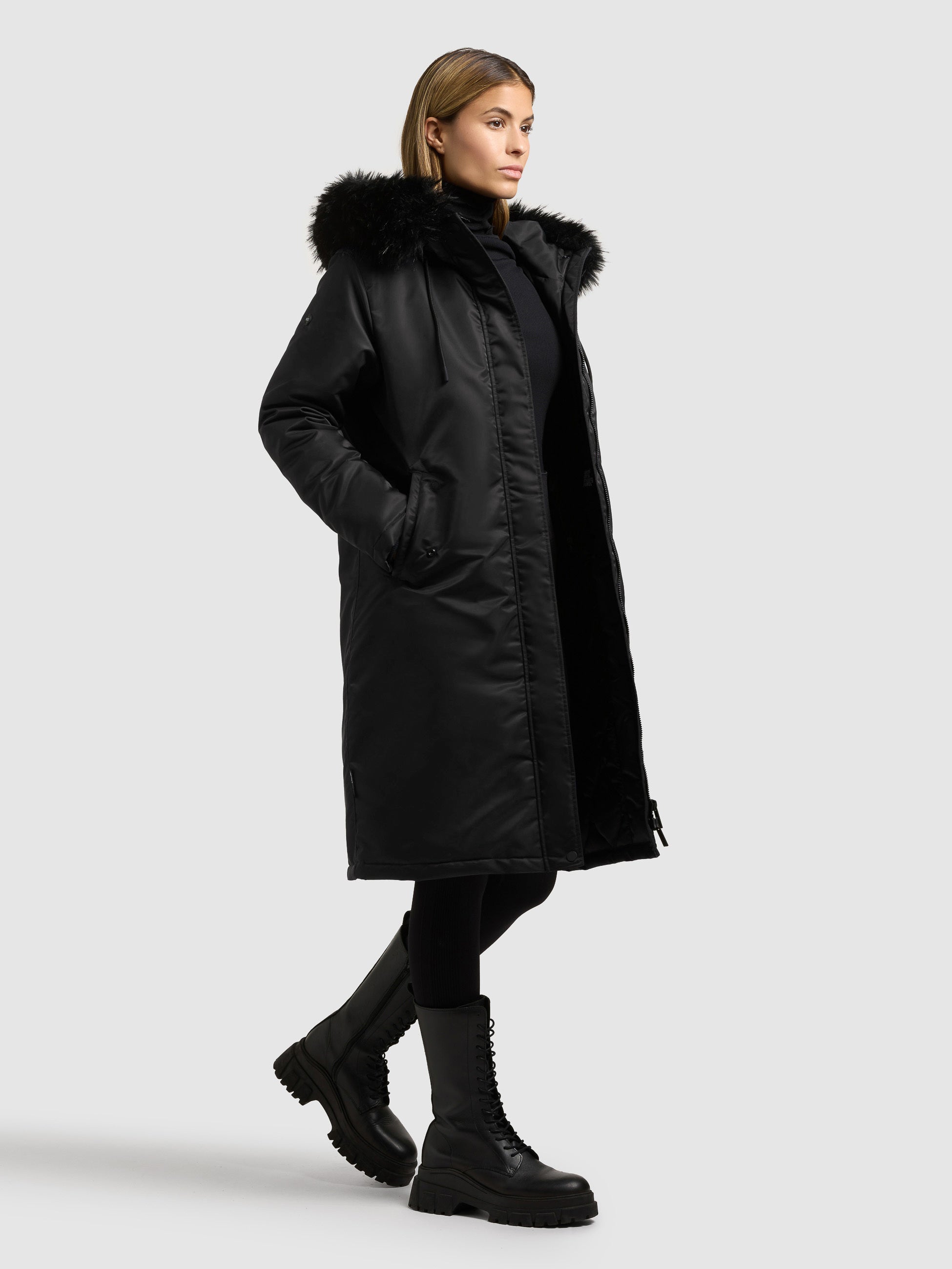 khujo-mantel-jilla-black-wintermantel-mit-kunstfell-damen image 6