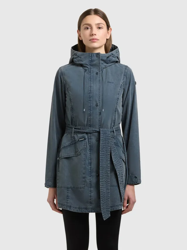 khujo-prea-damen-sommerparka-atlantic-blue-trenchcoat-parka-mit-g-rtel image 1