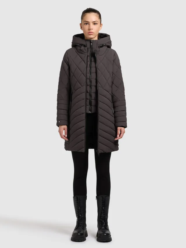 khujo-coat-ivana-graphite-gray-damen-kurzmantel-mit-herausnehmbarem-einsatz image 1