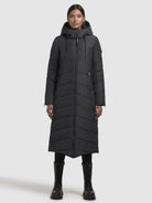 khujo-coat-hurce-damen-steppmantel-dark-gray-wadenlang image 2