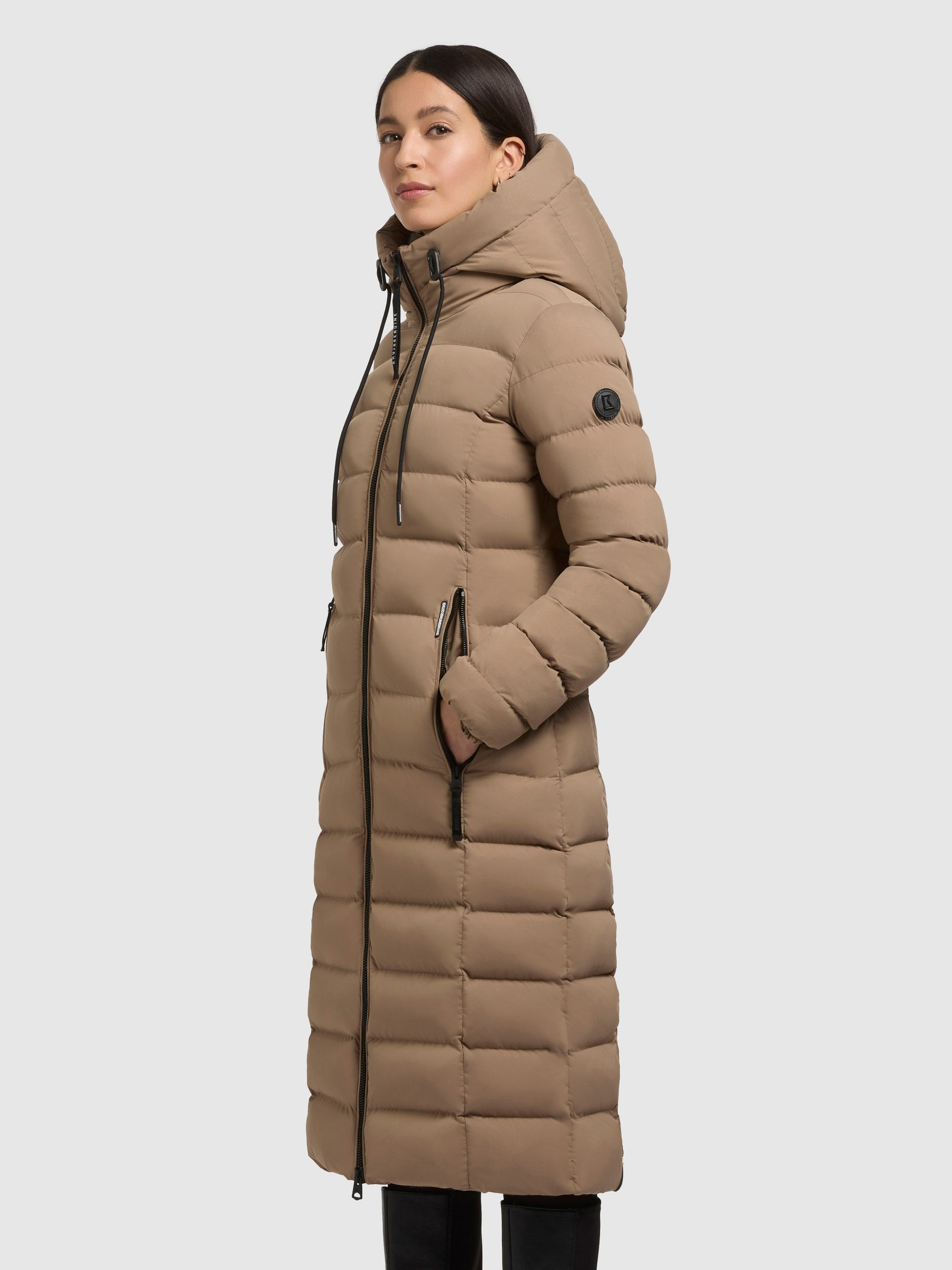 khujo-mantel-simmie2-cookie-beige-knielanger-slim-fit-steppmantel image 5