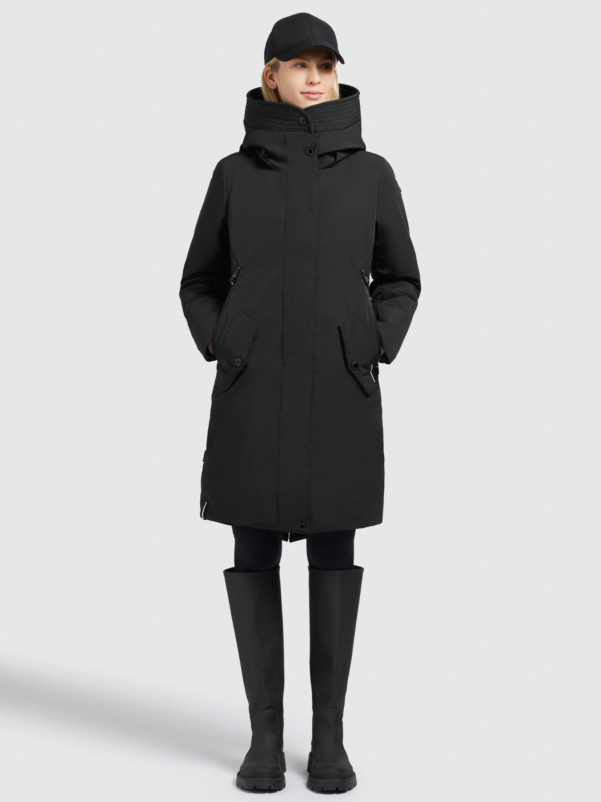 khujo-mantel-charlyn4-schwarz-warm-wattierter-kurzmantel-damen image 1