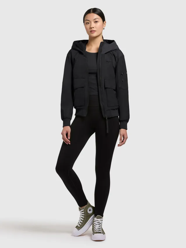 khujo-blousonjacke-anov-damen-bomberjacke-schwarz-doppelte-kapuze image 1