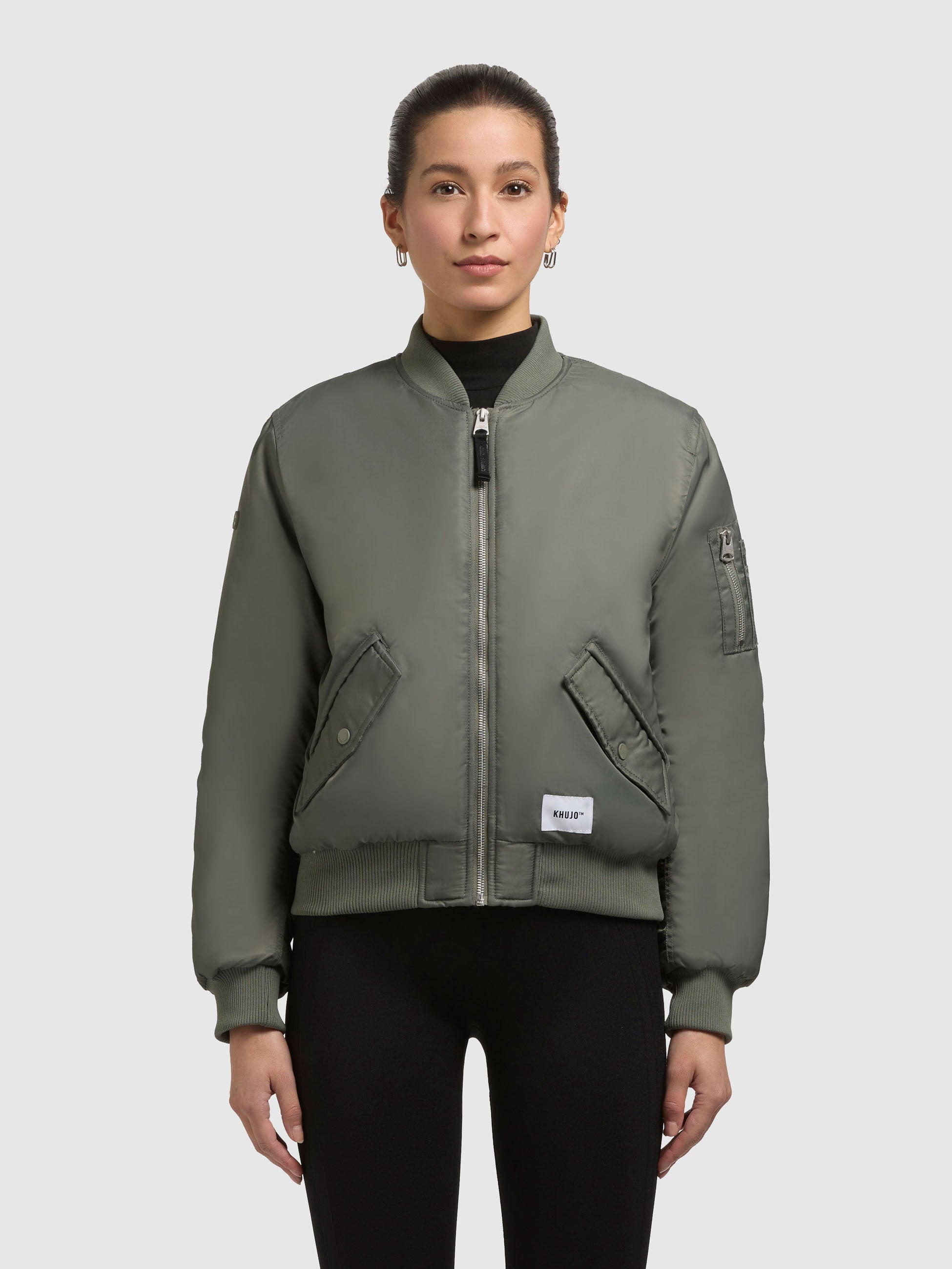 khujo-jacke-kasia-sage-green-bomberjacke-blouson-loose-fit image 4