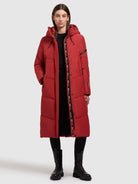 khujo-coat-sonje5-red-wadenlanger-steppmantel-relaxed-fit image 6